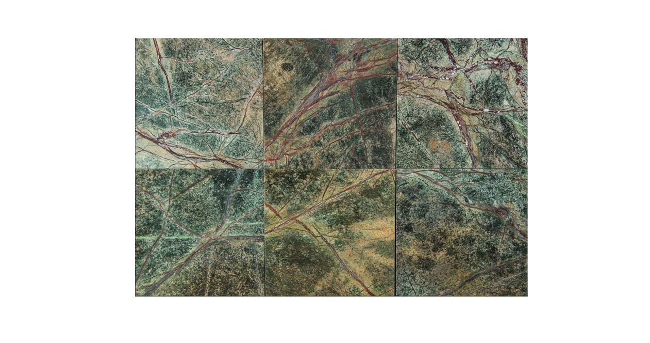 Мрамор Бидасар Грин / Bidasar Green (Rain Forest Green) — плитка 10 мм, полированный · 305 × 305 мм · партия З · № 001