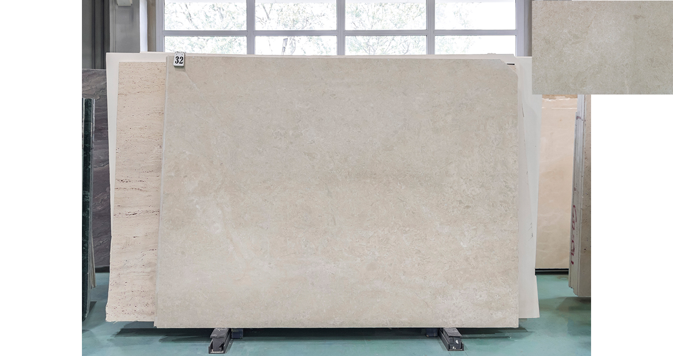Мрамор Боттичино Беж / Botticino Beige — слэб 20 мм, полированный · 2340 × 1740 мм · партия А · № 032