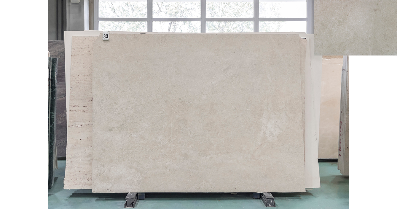 Мрамор Боттичино Беж / Botticino Beige — слэб 20 мм, полированный · 2340 × 1740 мм · партия А · № 033