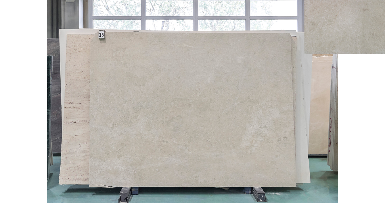 Мрамор Боттичино Беж / Botticino Beige — слэб 20 мм, полированный · 2340 × 1740 мм · партия А · № 035