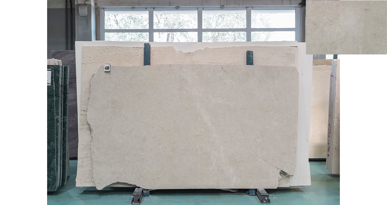 Мрамор Боттичино Беж / Botticino Beige — слэб 20 мм, полированный · 2400 × 1400 мм · партия А · № 040