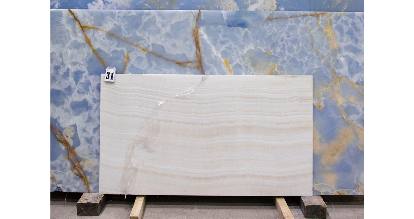 Оникс Айвори VC / Onyx Ivory VC — слэб 18 мм, полированный · 1460 × 820 мм · партия А · № 031