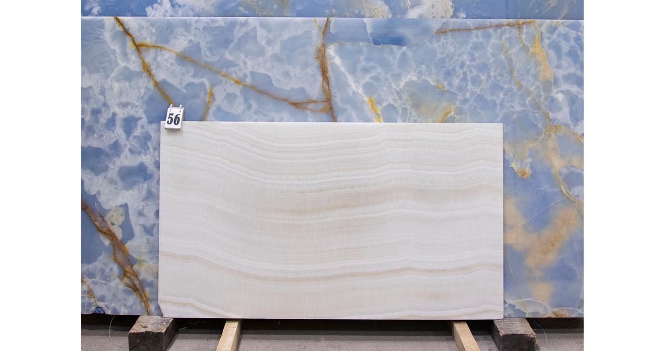 Оникс Айвори VC / Onyx Ivory VC — слэб 18 мм, полированный · 1450 × 820 мм · партия А · № 056