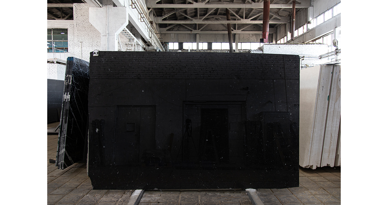 Мрамор Неро Маркина / Nero Marquina — слэб 30 мм, полированный · 2900 × 1840 мм · партия АЗ · № 014