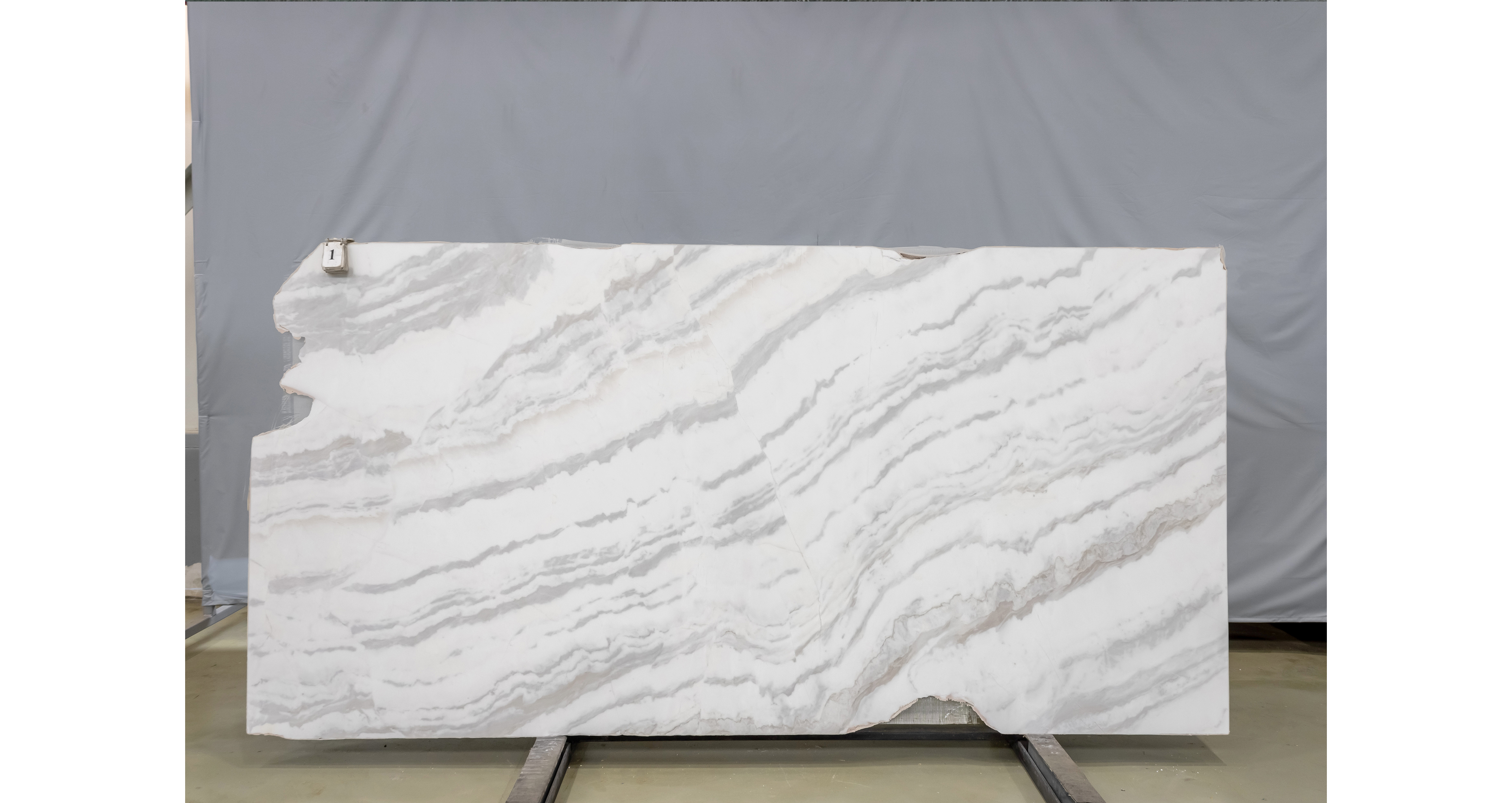 Мрамор Калакатта Доломит / Calacatta Dolomite — слэб 20 мм, полированный · 2850 × 1450 мм · партия А* · № 001
