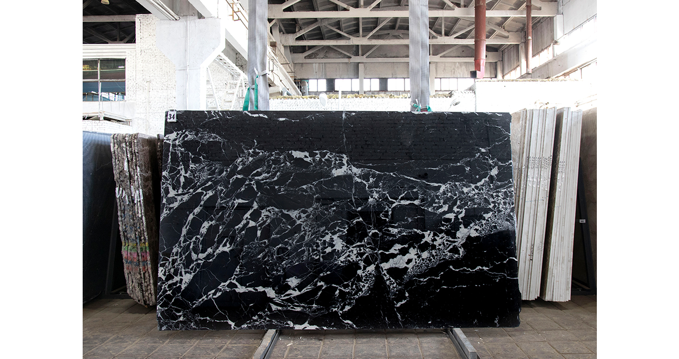 Мрамор Неро Маркина / Nero Marquina — слэб 20 мм, полированный · 2900 × 1750 мм · партия БУ · № 034