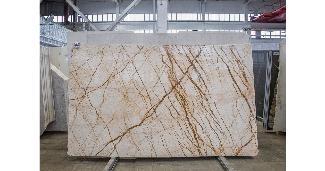 Мрамор Софита Беж Экстра / Sofita Beige Extra — слэб 20 мм, полированный · 2450 × 1400 мм · партия Д · № 064