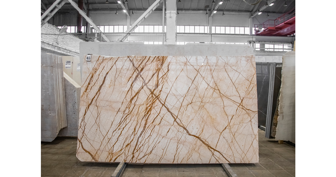 Мрамор Софита Беж Экстра / Sofita Beige Extra — слэб 20 мм, полированный · 2450 × 1400 мм · партия Д · № 065