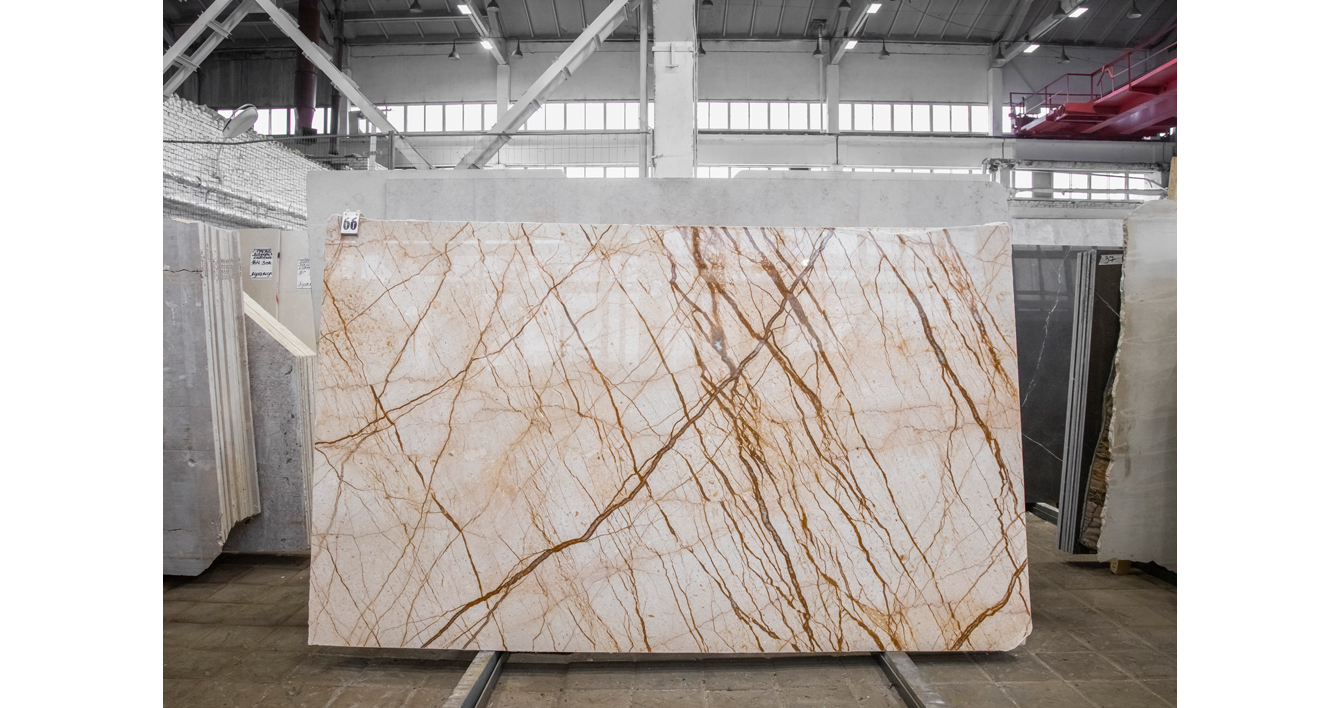 Мрамор Софита Беж Экстра / Sofita Beige Extra — слэб 20 мм, полированный · 2450 × 1400 мм · партия Д · № 066