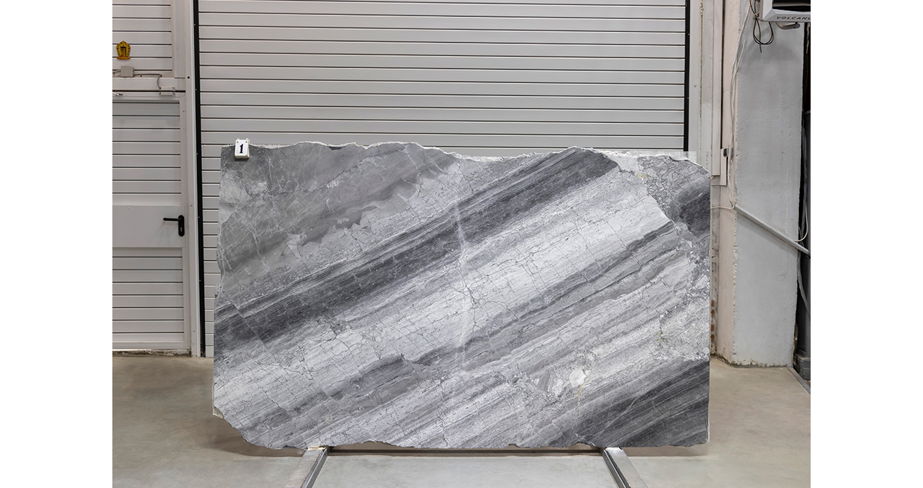 Мрамор Брекчия Сильвер VC / Breccia Silver VC — слэб 20 мм, полированный · 2400 × 1450 мм · партия Ж · № 001