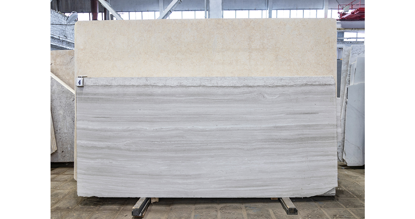 Мрамор Силк Жоржет Бьянко / Silk Georgette Bianco — слэб 20 мм, полированный · 2720 × 1200 мм · партия М · № 004