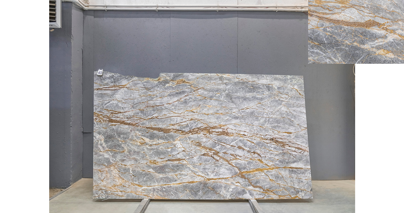 Мрамор Галапагос / Marble Galapagos — слэб 20 мм, кожа · 3030 × 1770 мм · партия Б* · № 045