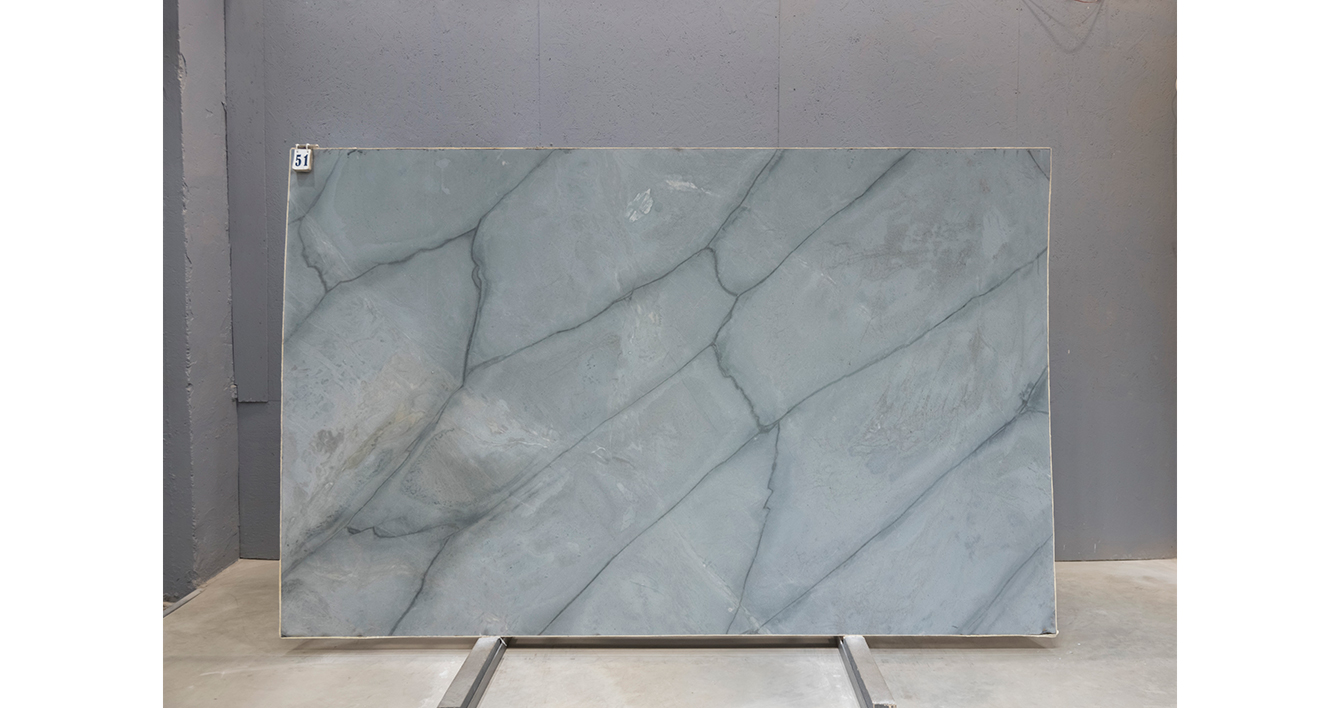 Кварцит Атлантик Блю / Quartzite Atlantic Blue — слэб 20 мм, шлифованный · 3110 × 1970 мм · партия А* · № 051