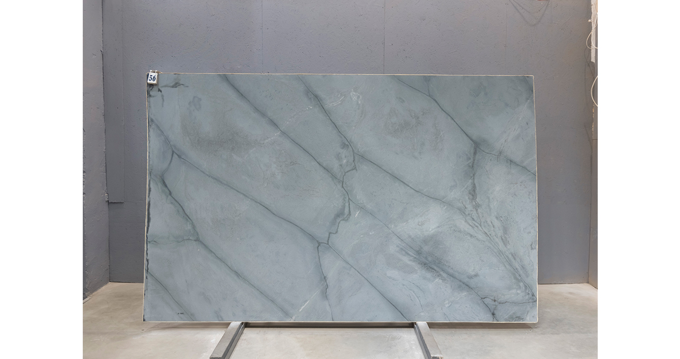 Кварцит Атлантик Блю / Quartzite Atlantic Blue — слэб 20 мм, шлифованный · 3110 × 1970 мм · партия А* · № 056