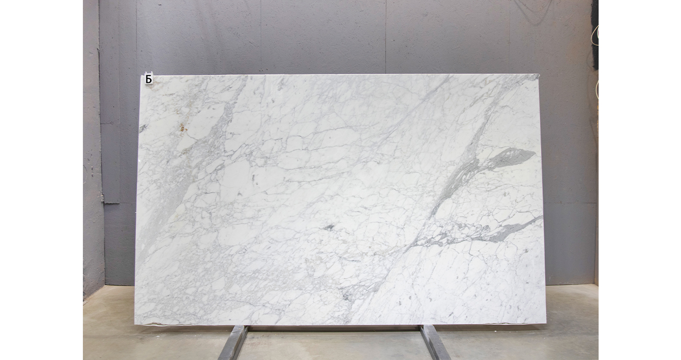 Мрамор Калакатта Миеле / Calacatta Miele — слэб 20 мм, полированный · 3180 × 1930 мм · партия Б · № 018