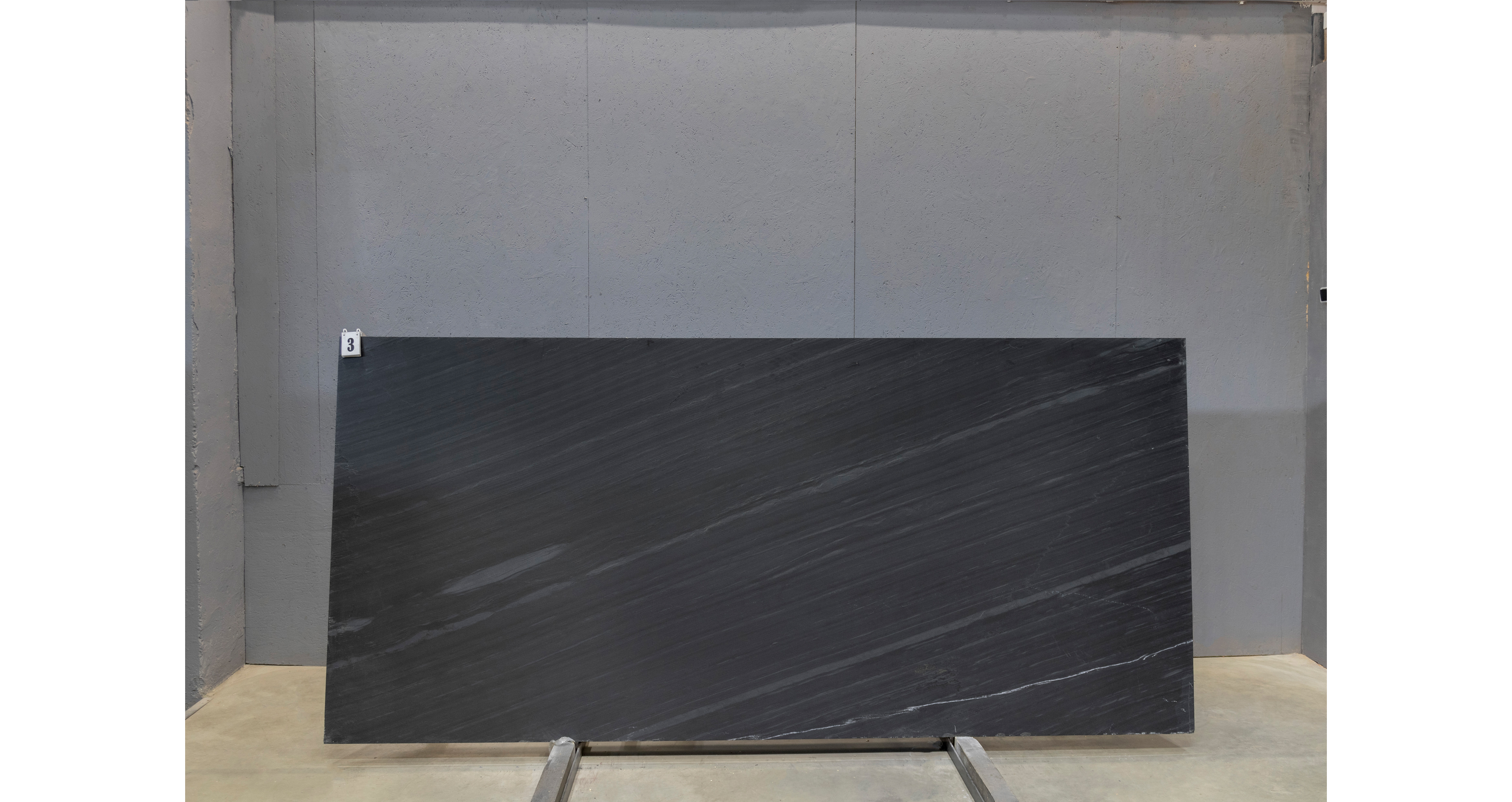 Сланец Оушен Блэк / Slate Ocean Black — слэб 20 мм, кожа · 3120 × 1420 мм · партия Ж* · № 003