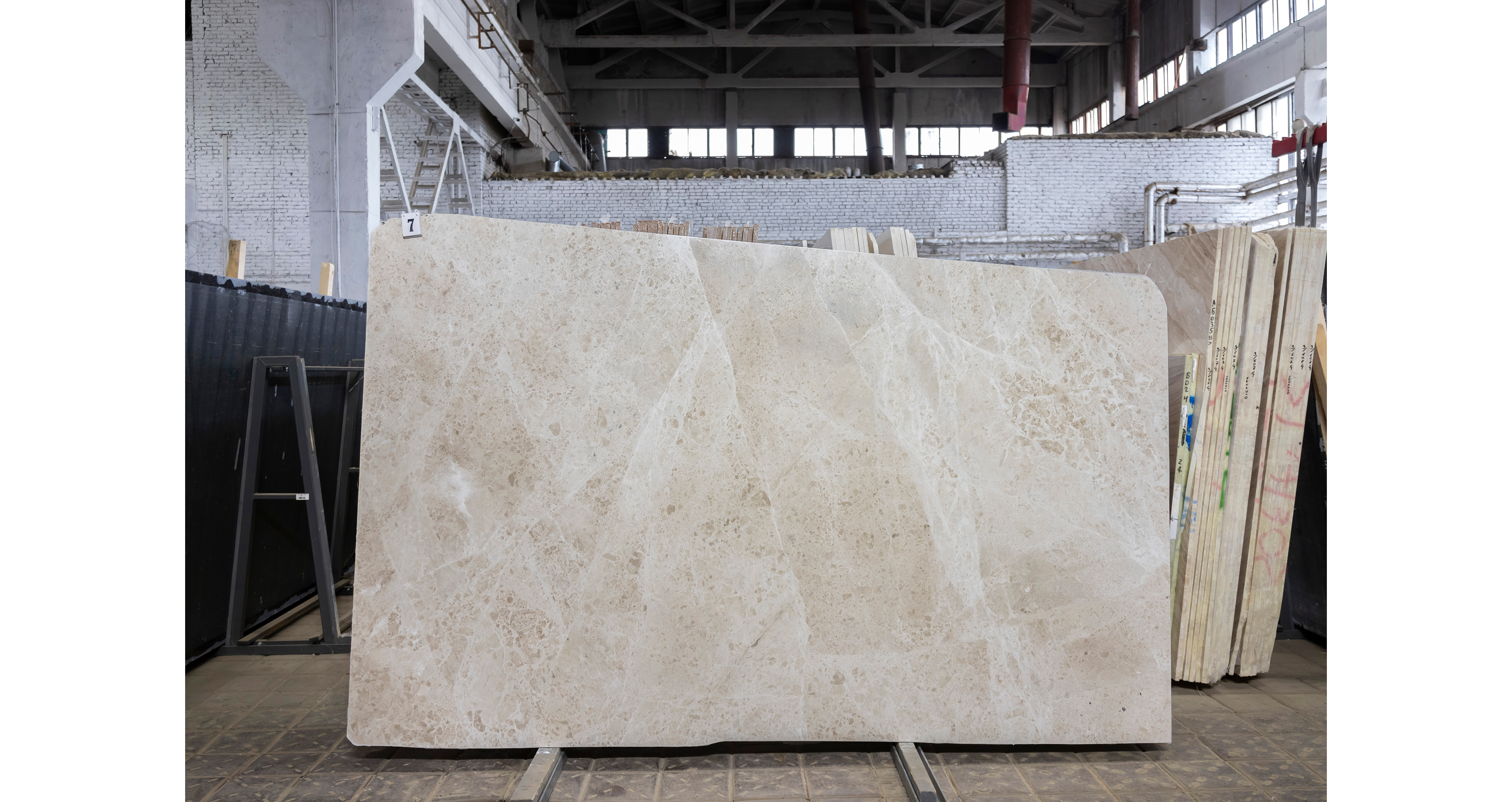 Мрамор Боттичино Беж Лайт / Botticino Beige Light — слэб 30 мм, полированный · 2900 × 1750 мм · партия А · № 007