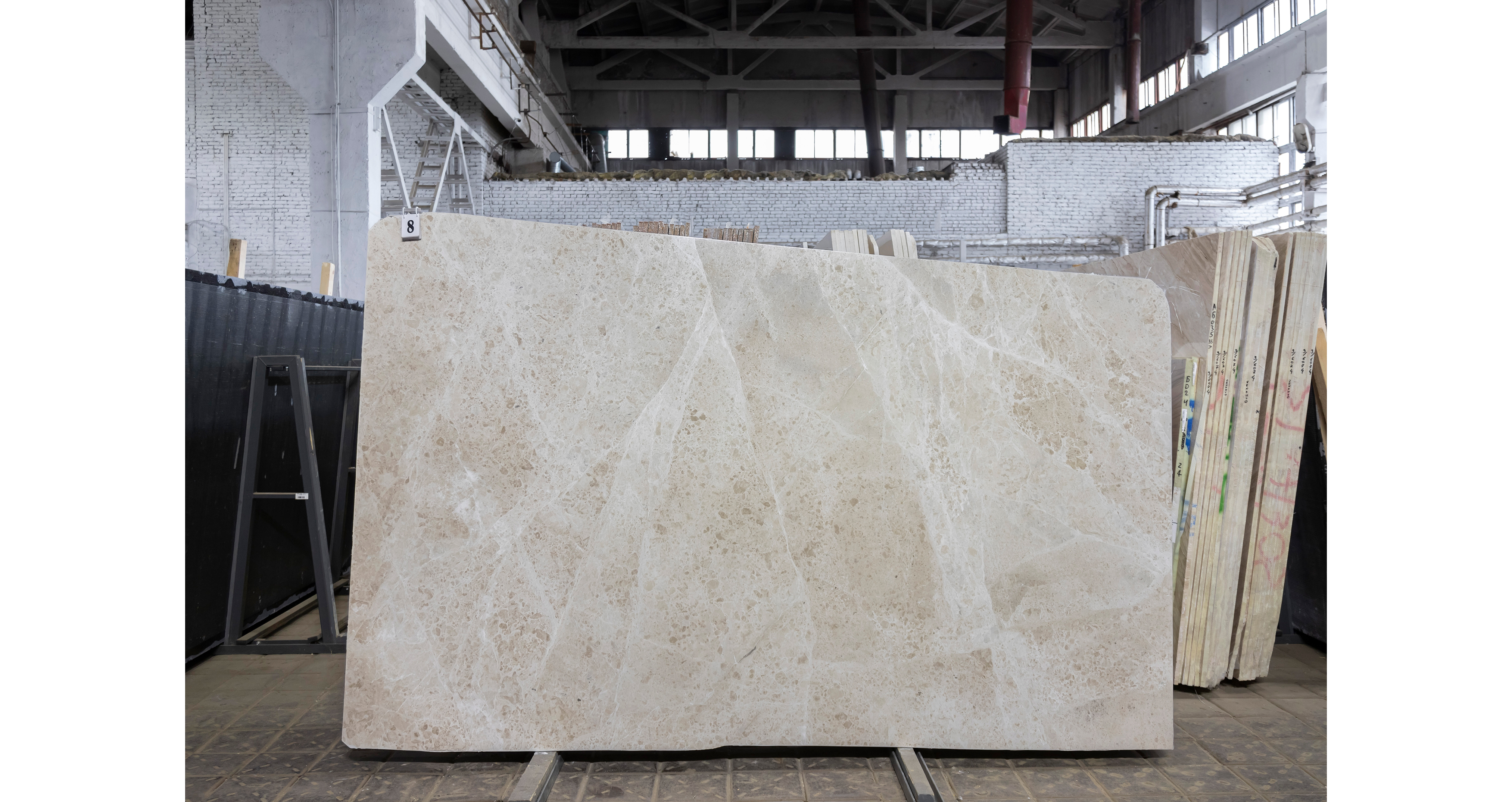 Мрамор Боттичино Беж Лайт / Botticino Beige Light — слэб 30 мм, полированный · 2900 × 1750 мм · партия А · № 008