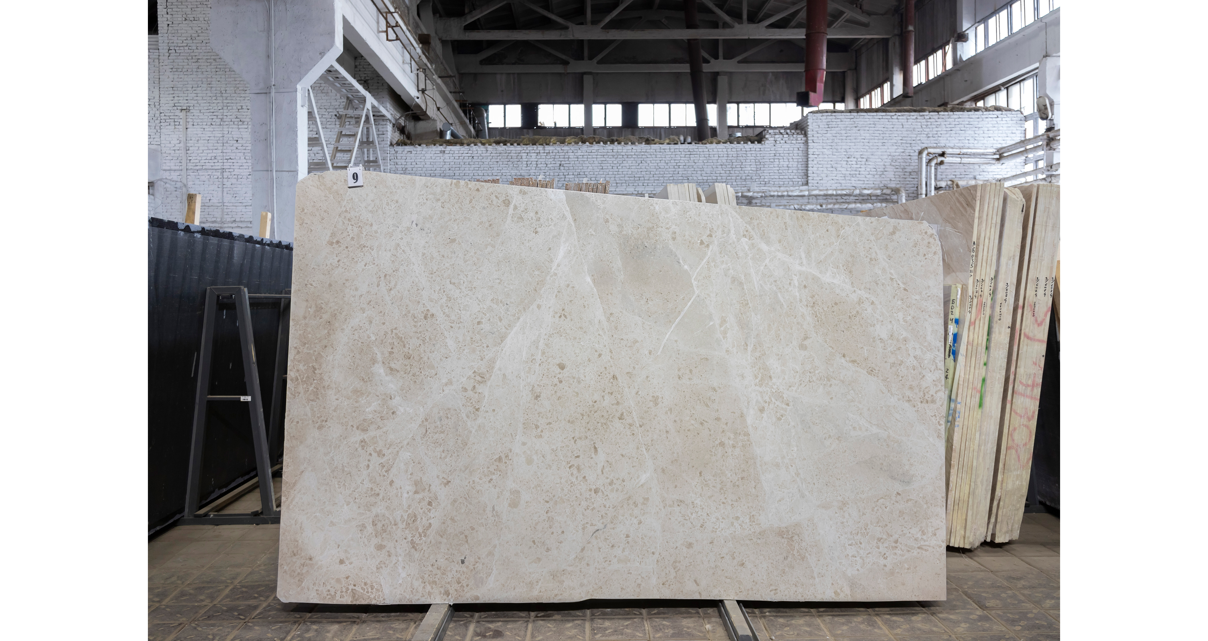 Мрамор Боттичино Беж Лайт / Botticino Beige Light — слэб 30 мм, полированный · 2900 × 1750 мм · партия А · № 009