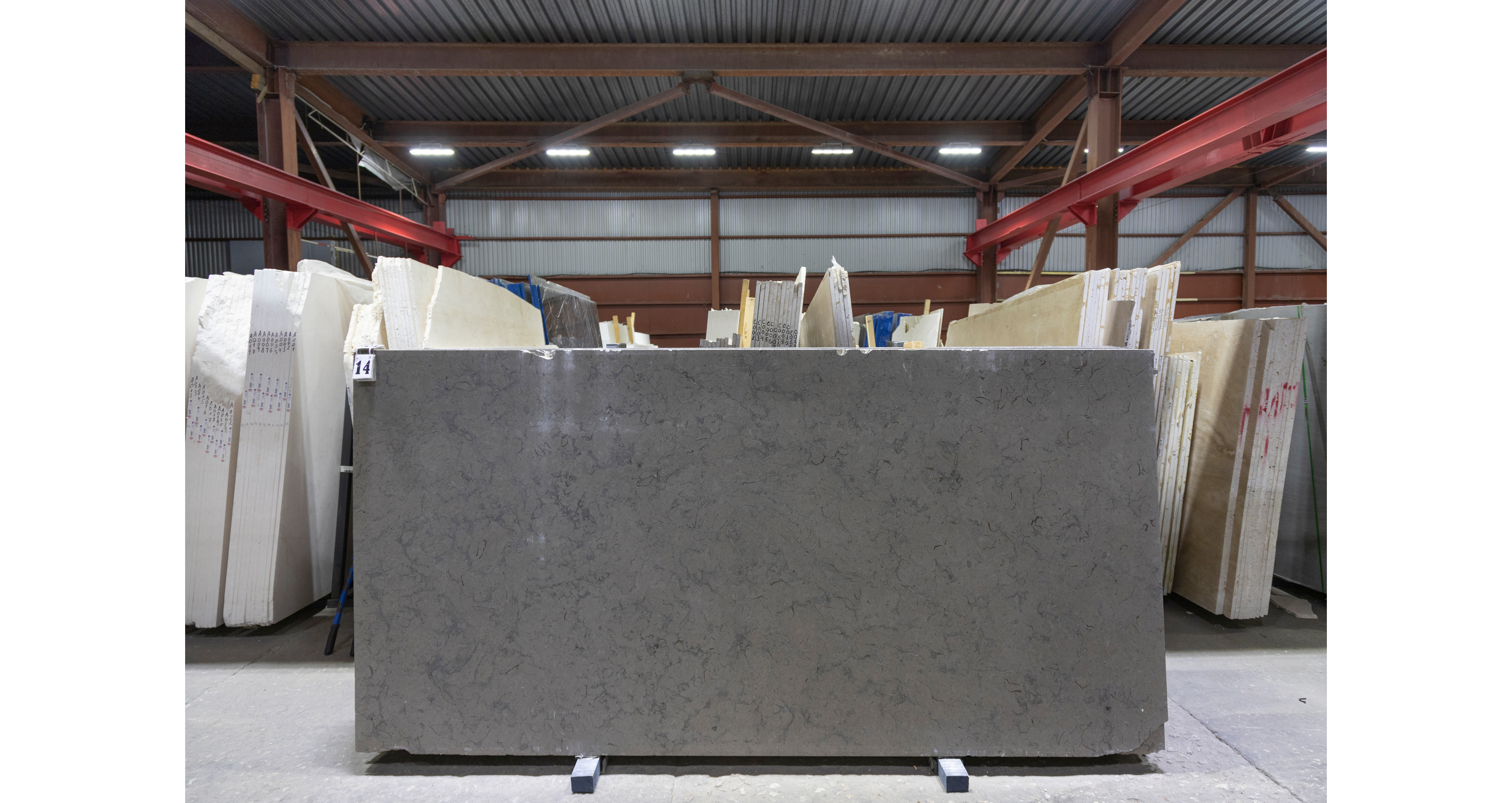 Известняк Атлантик Блю / Limestone Atlantic Blue — слэб 20 мм, шлифованный · 2800 × 1400 мм · партия А · № 014