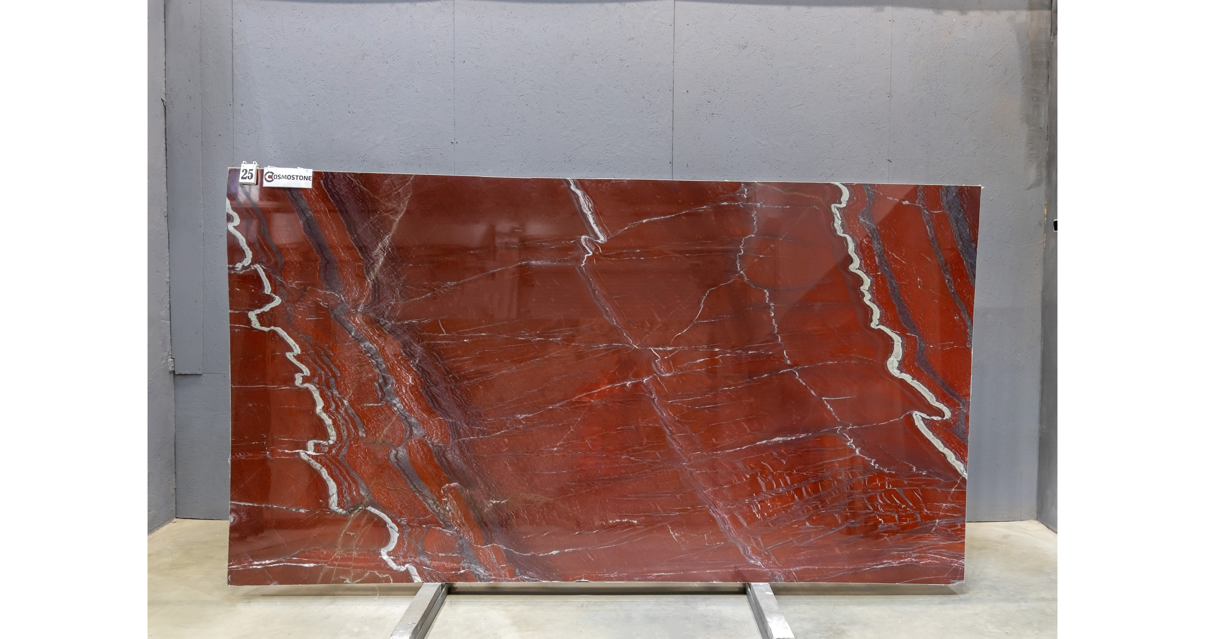 Мрамор Россо Лагуна / Rosso Laguna — слэб 20 мм, полированный · 3330 × 1780 мм · партия А · № 025