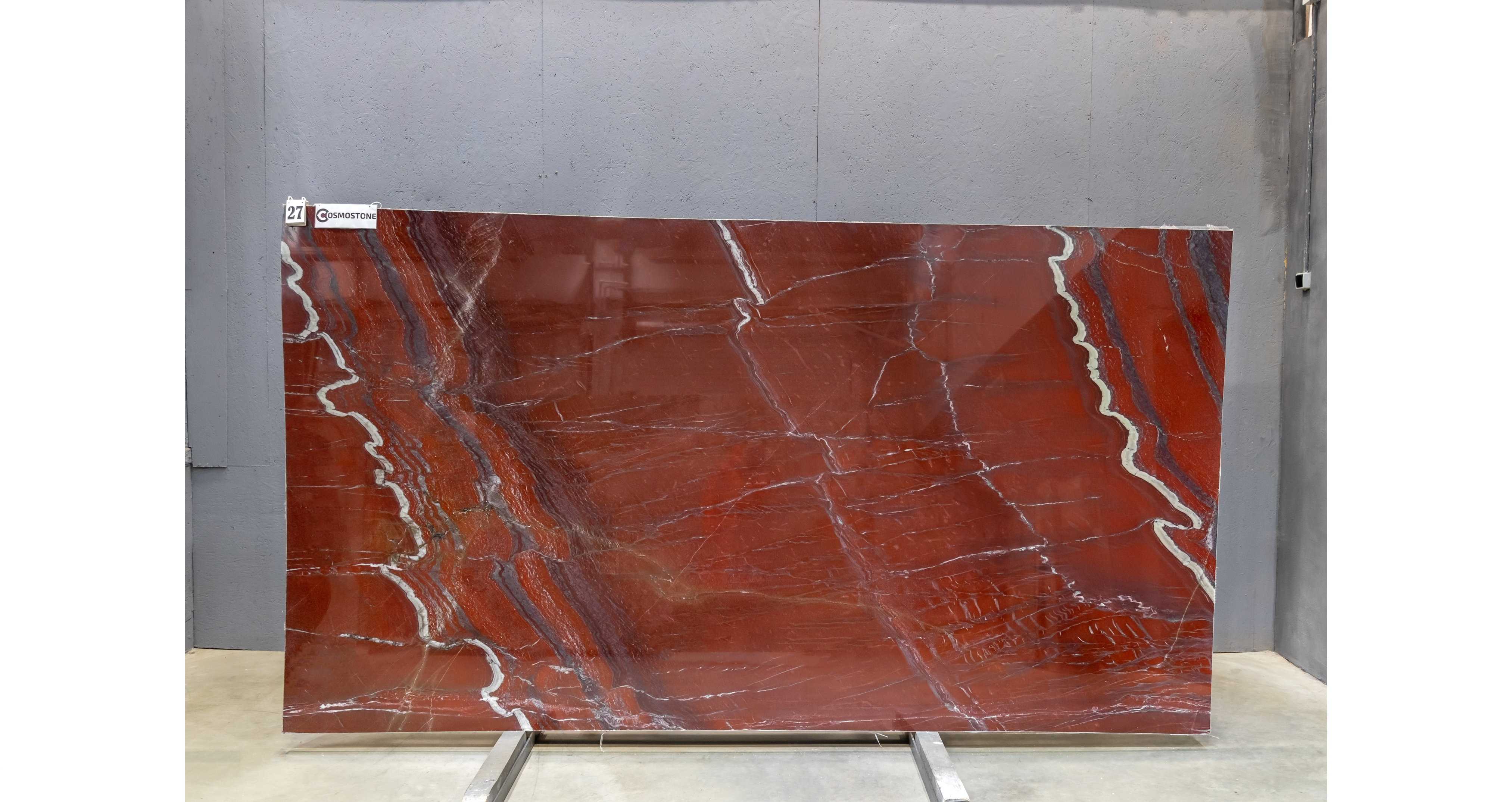 Мрамор Россо Лагуна / Rosso Laguna — слэб 20 мм, полированный · 3330 × 1800 мм · партия А · № 027