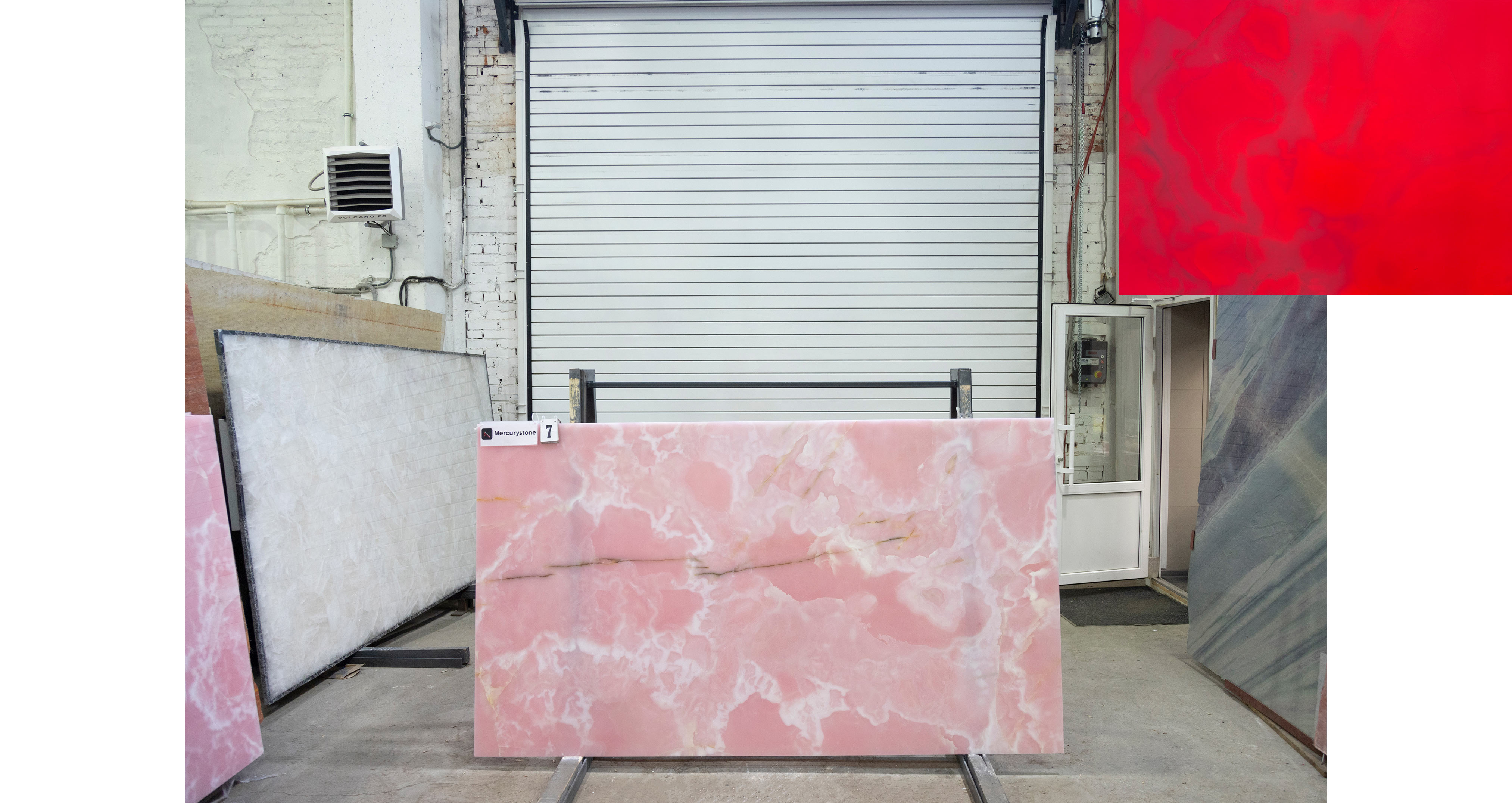 Оникс Пинк Премиум / Onyx Pink Premium — слэб 16 мм, полированный · 2180 × 1230 мм · партия Л* · № 007