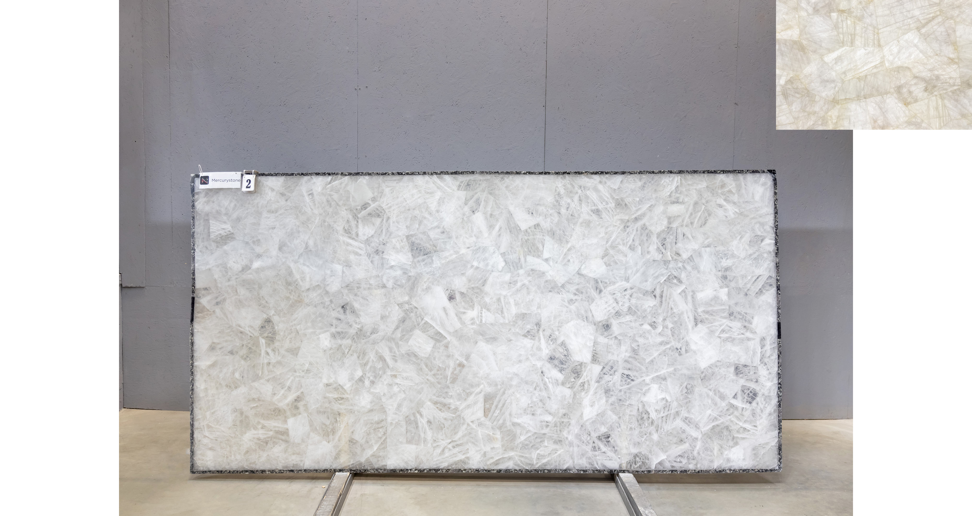 Эксклюзив Кристал Кварц / Crystal Quartz — слэб 20 мм, полированный · 3050 × 1530 мм · партия А · № 002