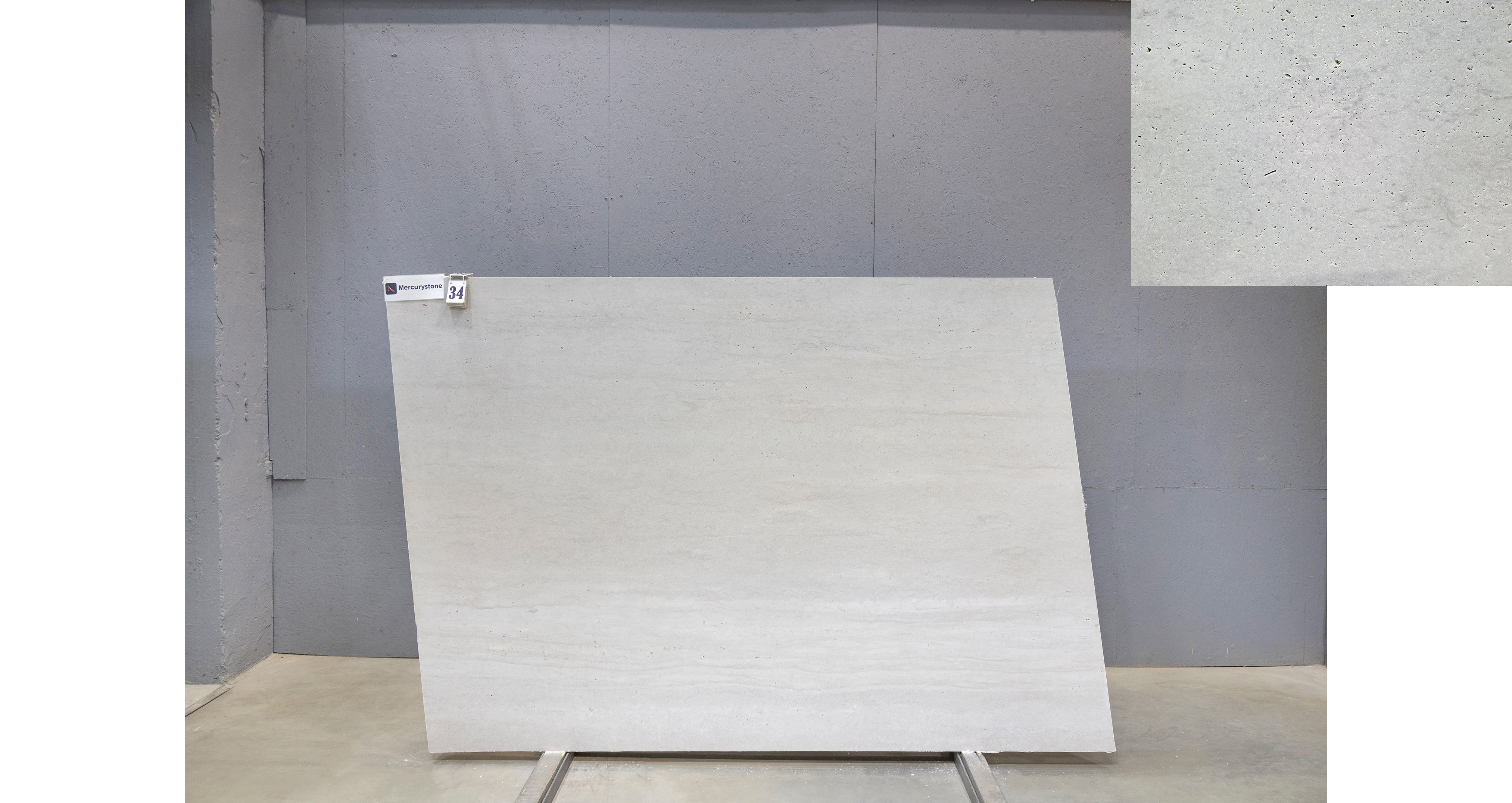 Травертин Перламутр Грей / Travertine Perlamutr Grey — слэб 18 мм, шлифованный · 2430 × 1680 мм · партия Д* · № 034