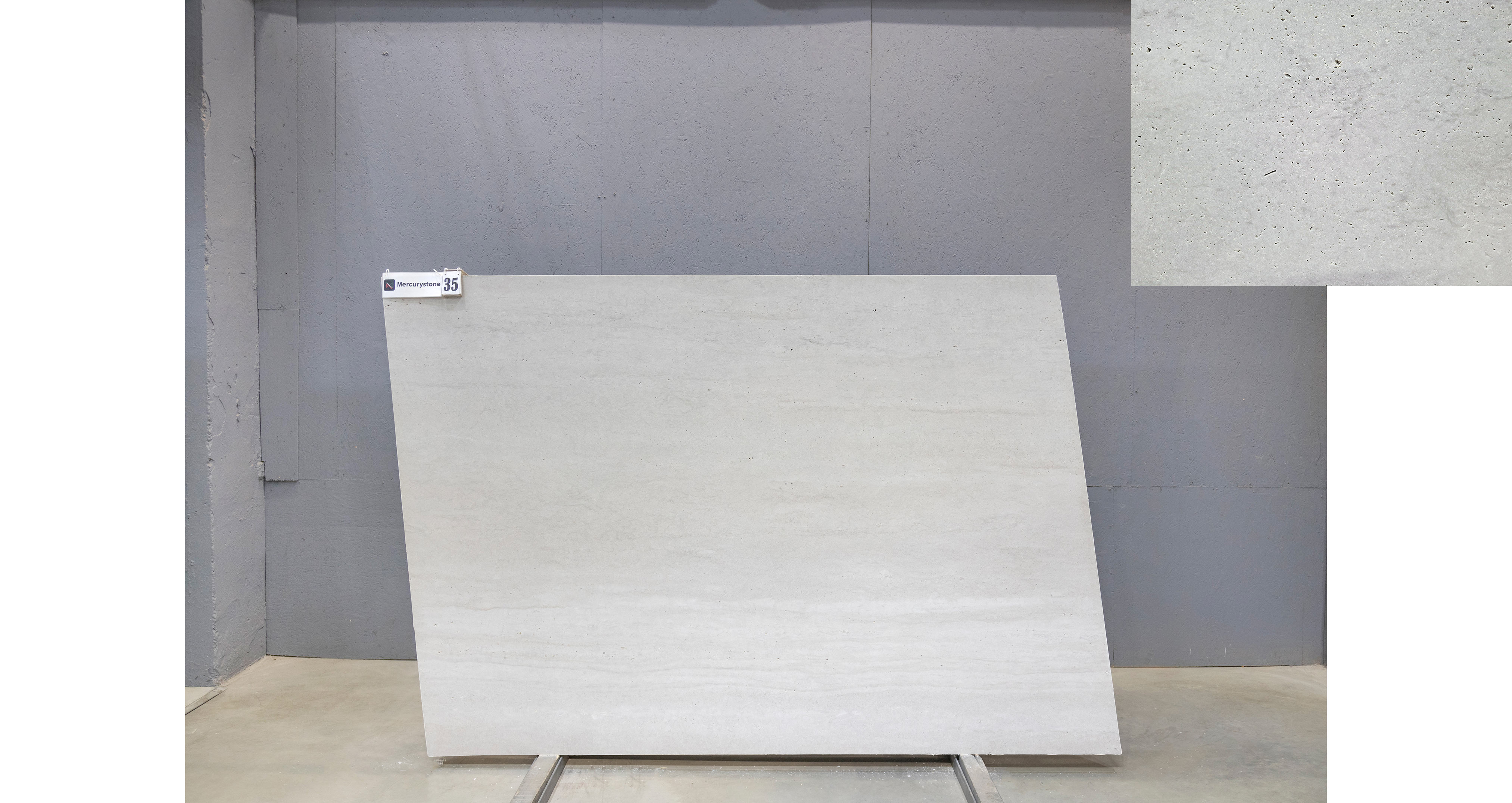 Травертин Перламутр Грей / Travertine Perlamutr Grey — слэб 18 мм, шлифованный · 2430 × 1680 мм · партия Д* · № 035