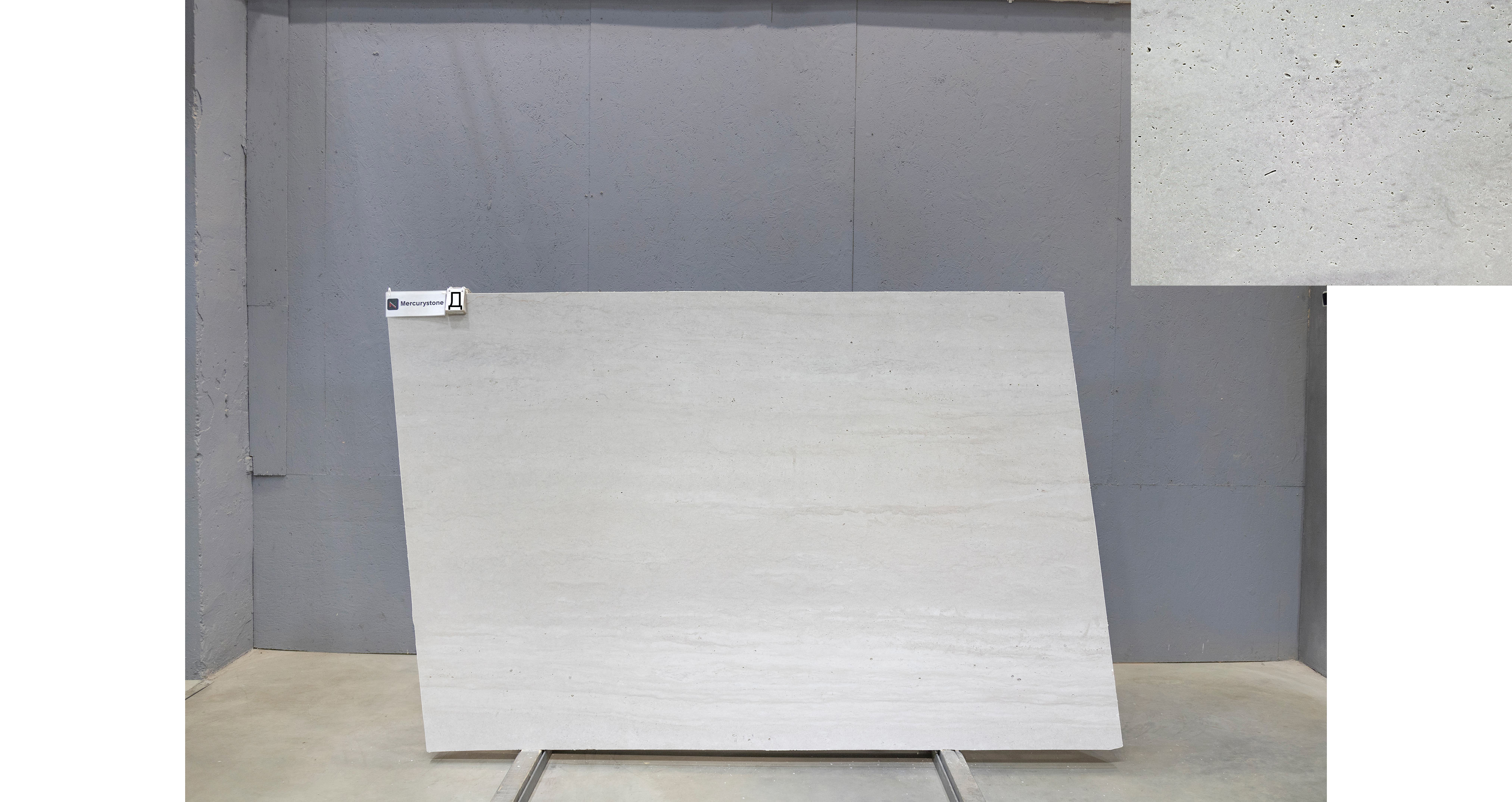 Травертин Перламутр Грей / Travertine Perlamutr Grey — слэб 18 мм, шлифованный · 2400 × 1700 мм · партия Д* · № 046
