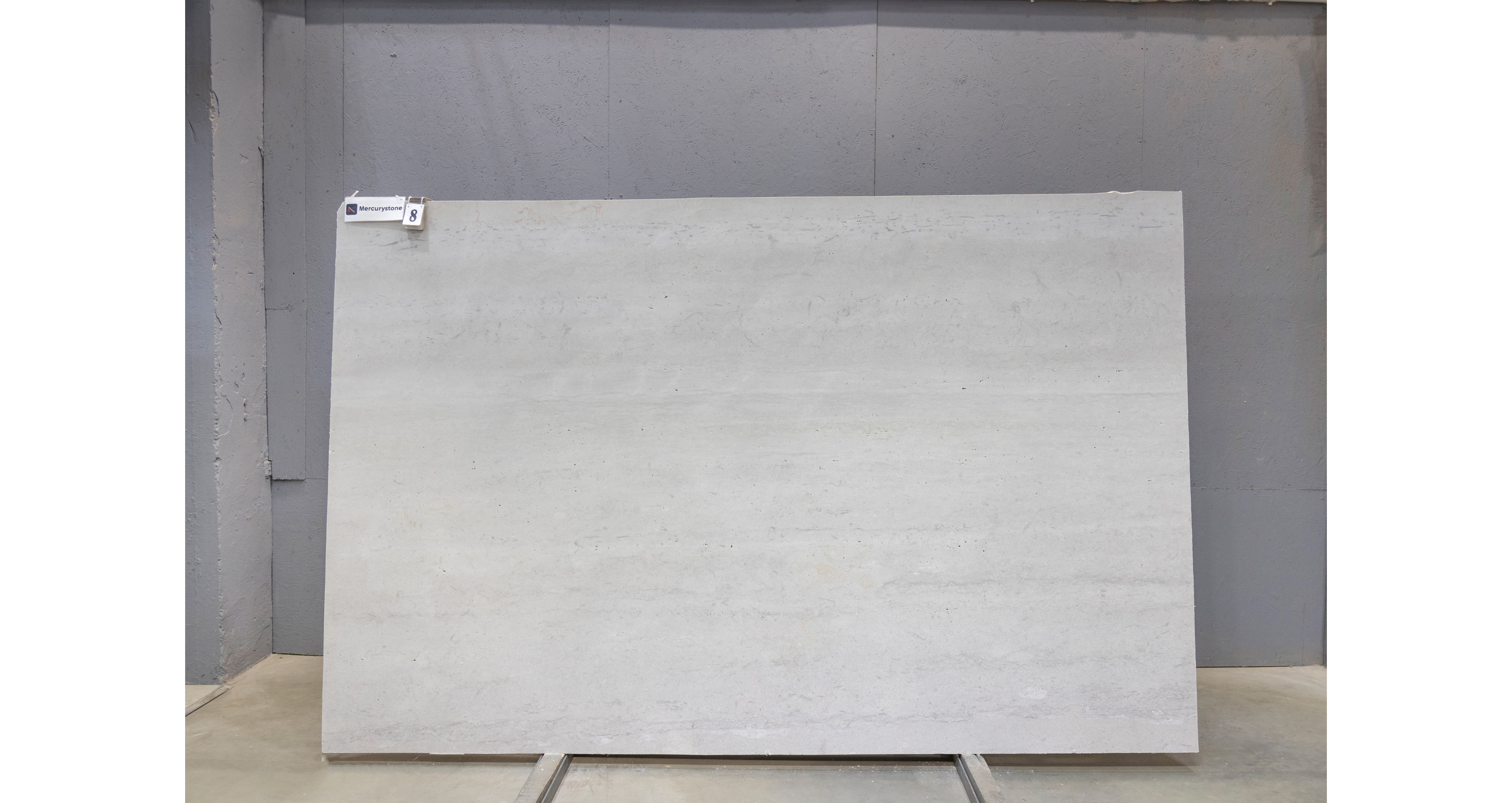 Травертин Перламутр Грей / Travertine Perlamutr Grey — слэб 18 мм, шлифованный · 3090 × 1980 мм · партия Е* · № 008