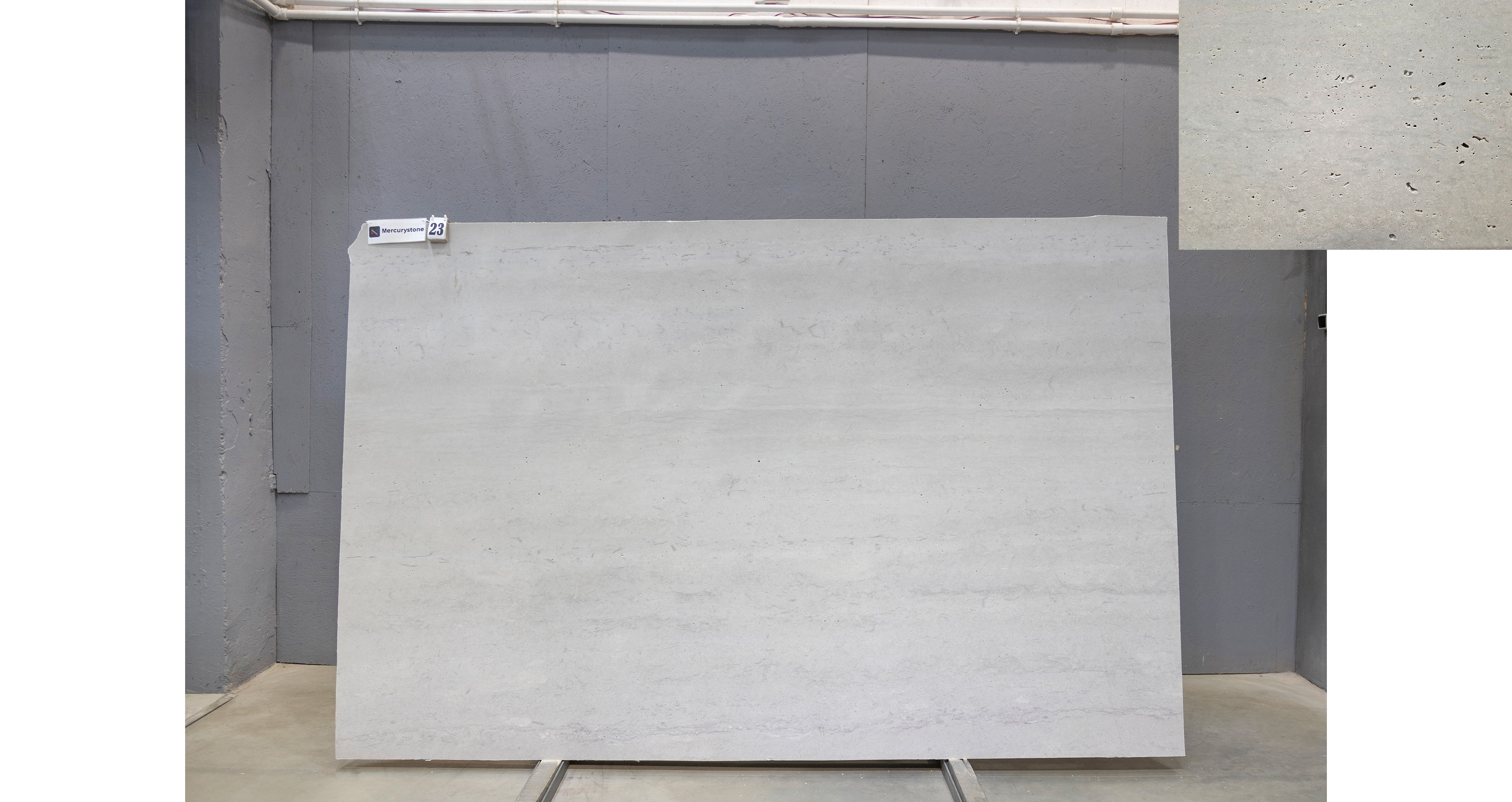 Травертин Перламутр Грей / Travertine Perlamutr Grey — слэб 18 мм, шлифованный · 3100 × 1980 мм · партия Е* · № 024