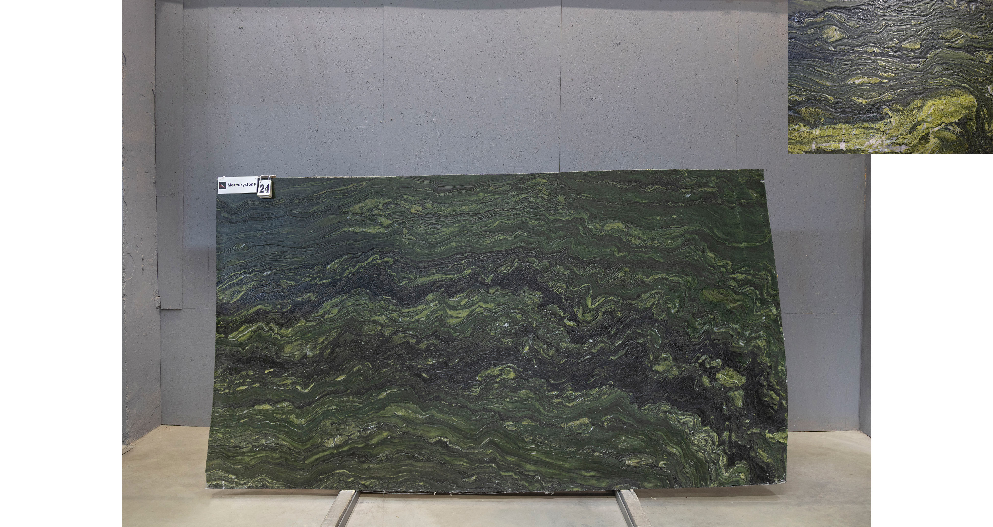 Гранит Пикассо Грин / Picasso Green — слэб 20 мм, кожа · 3030 × 1650 мм · партия Б* · № 024