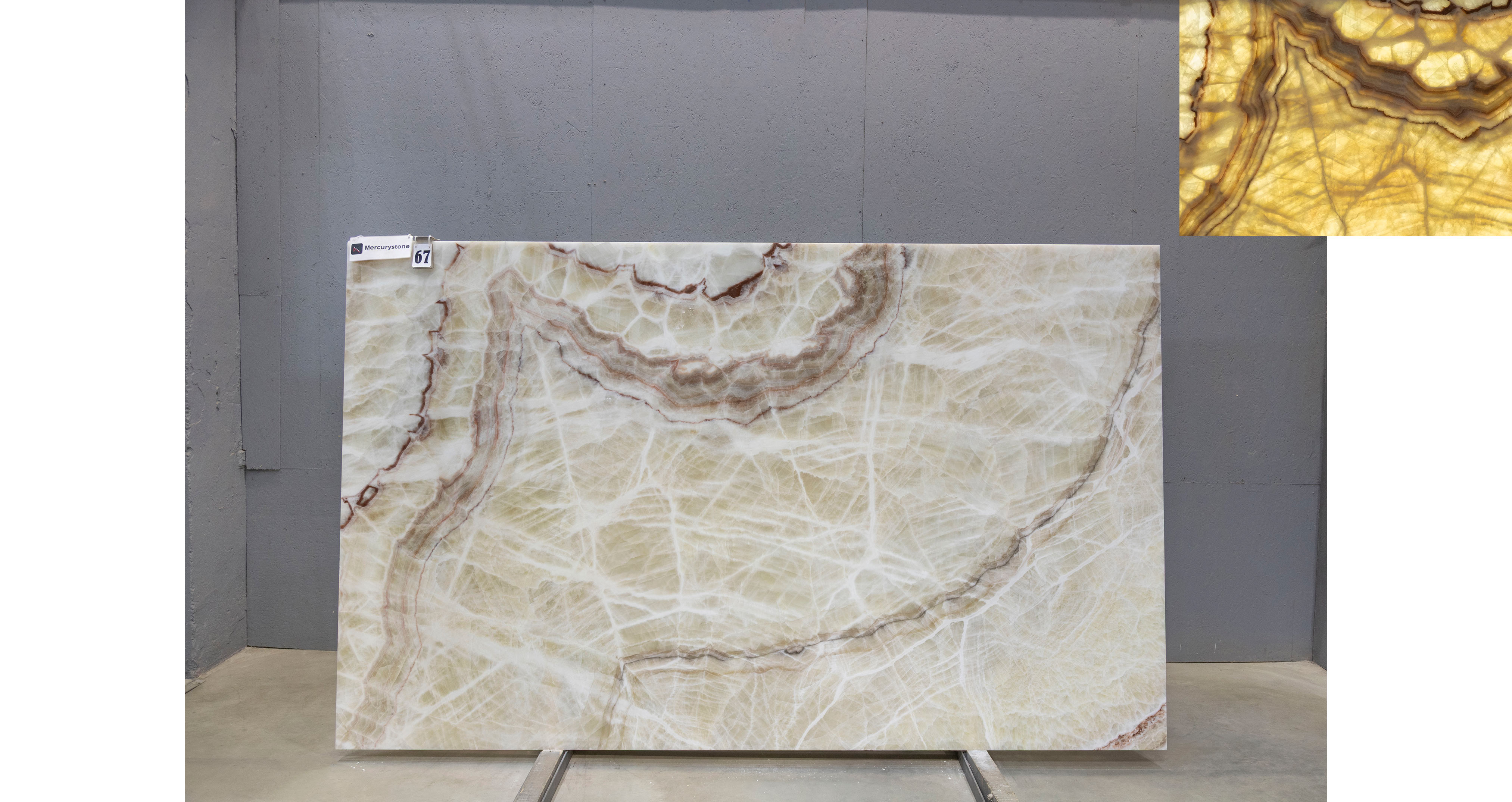 Оникс Беж VC / Onyx Beige VC — слэб 20 мм, полированный · 2920 × 1790 мм · партия Е* · № 067