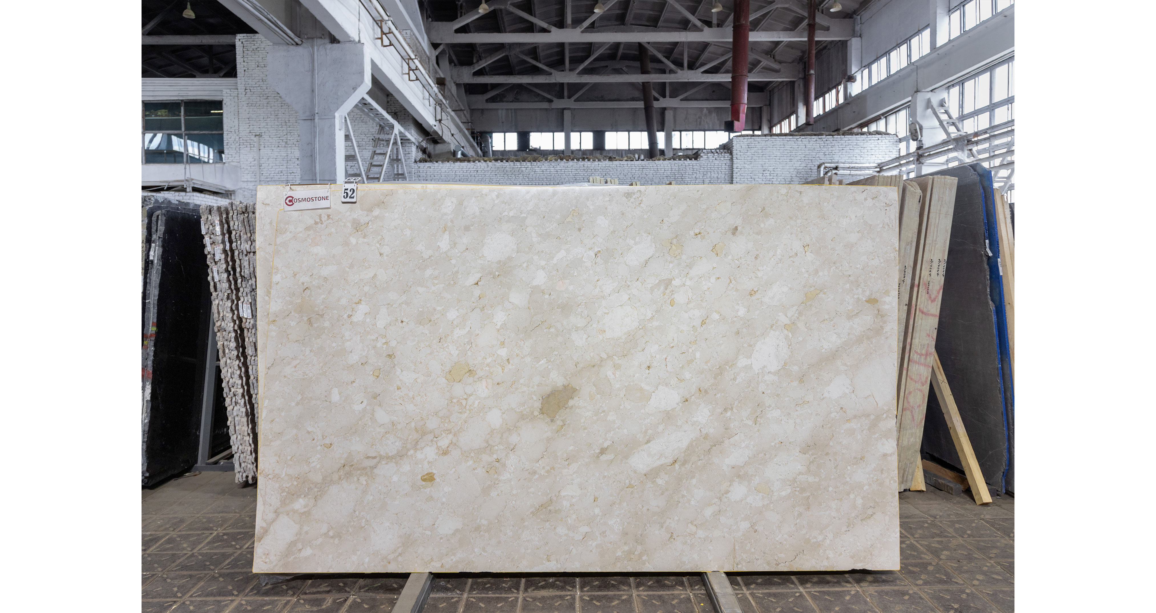 Мрамор Чеппо Беж / Ceppo Beige — слэб 20 мм, полированный · 2920 × 1750 мм · партия Б · № 052