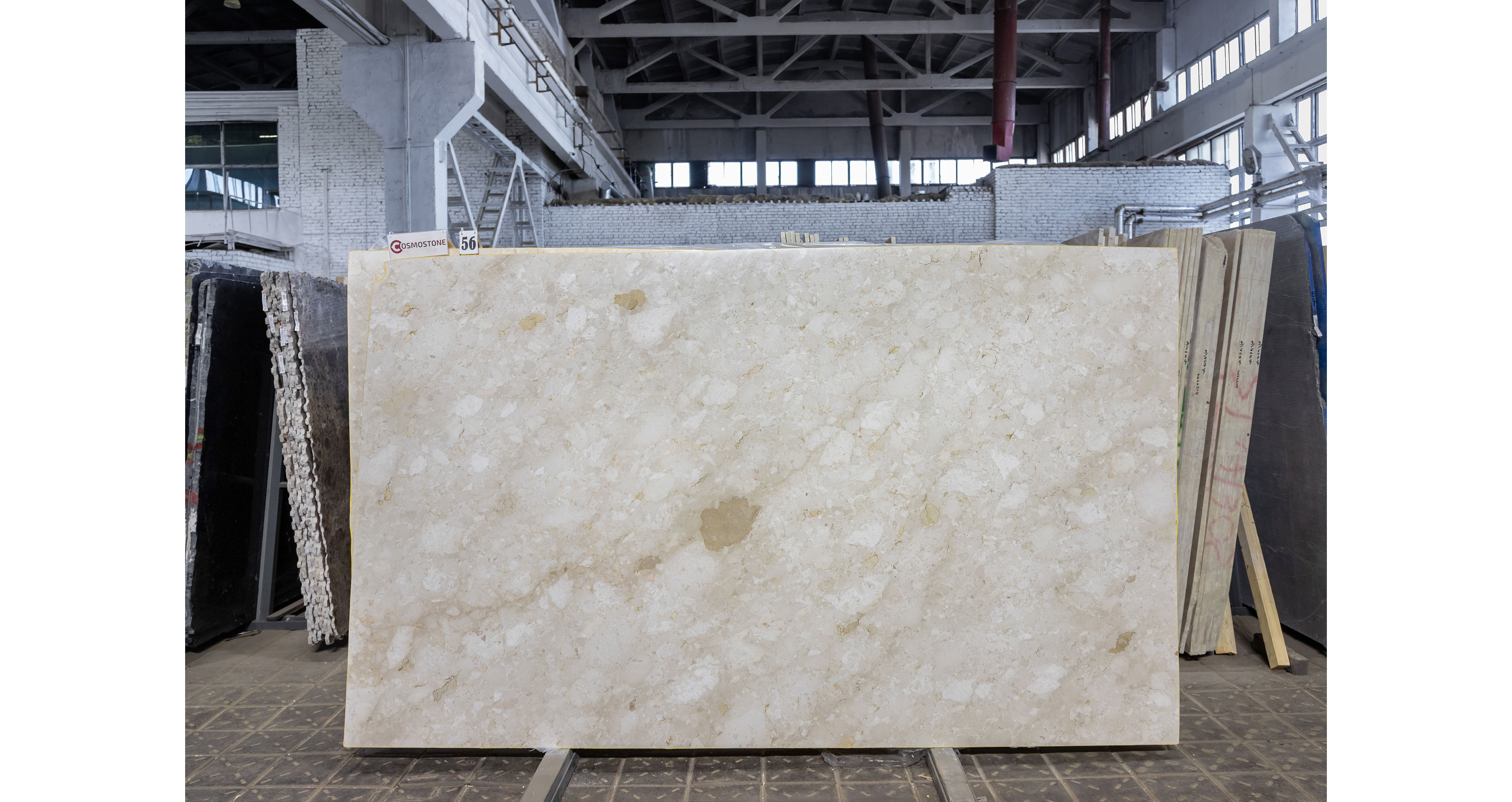 Мрамор Чеппо Беж / Ceppo Beige — слэб 20 мм, полированный · 2920 × 1750 мм · партия Б · № 056