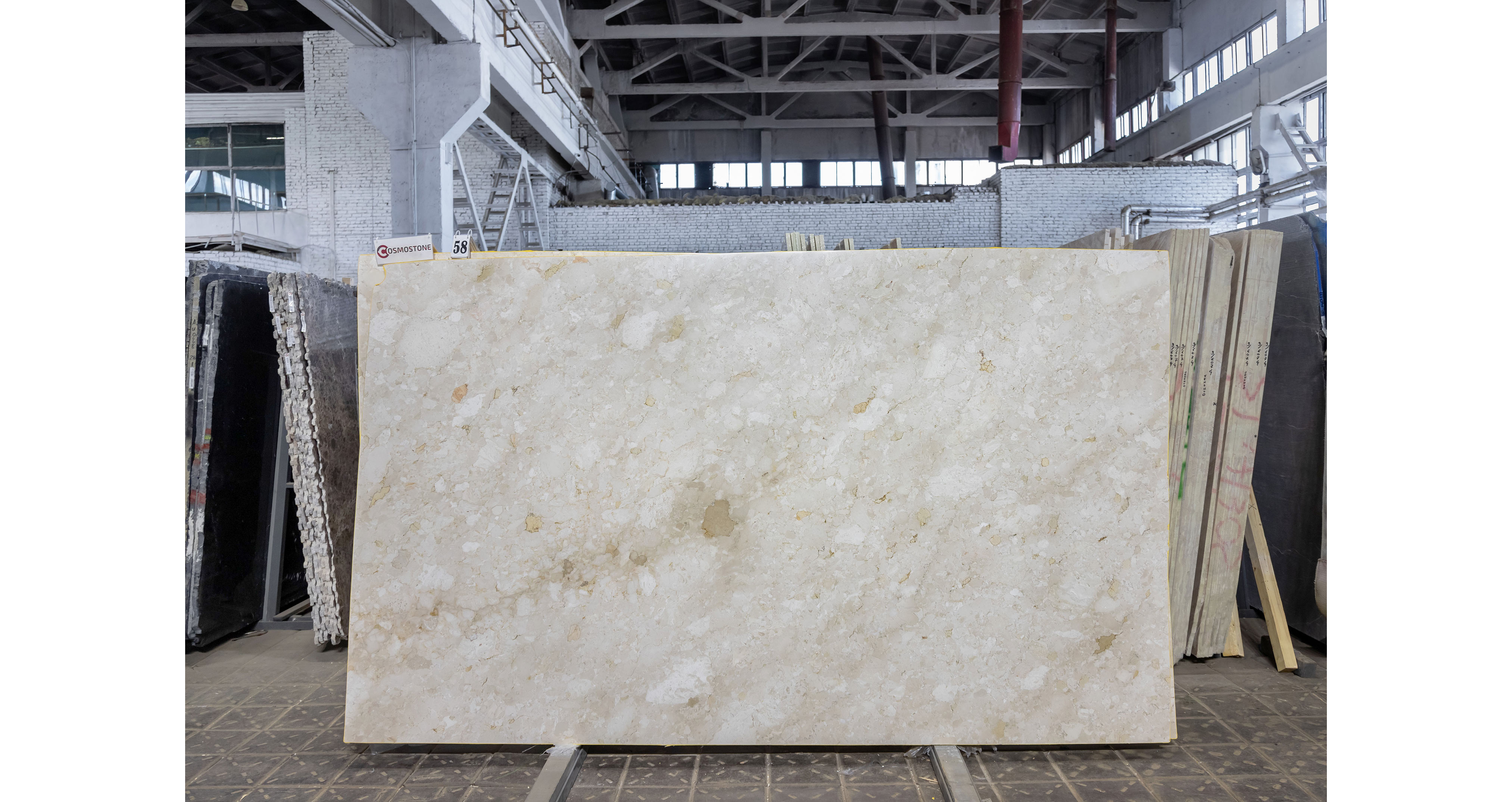 Мрамор Чеппо Беж / Ceppo Beige — слэб 20 мм, полированный · 2920 × 1750 мм · партия Б · № 058