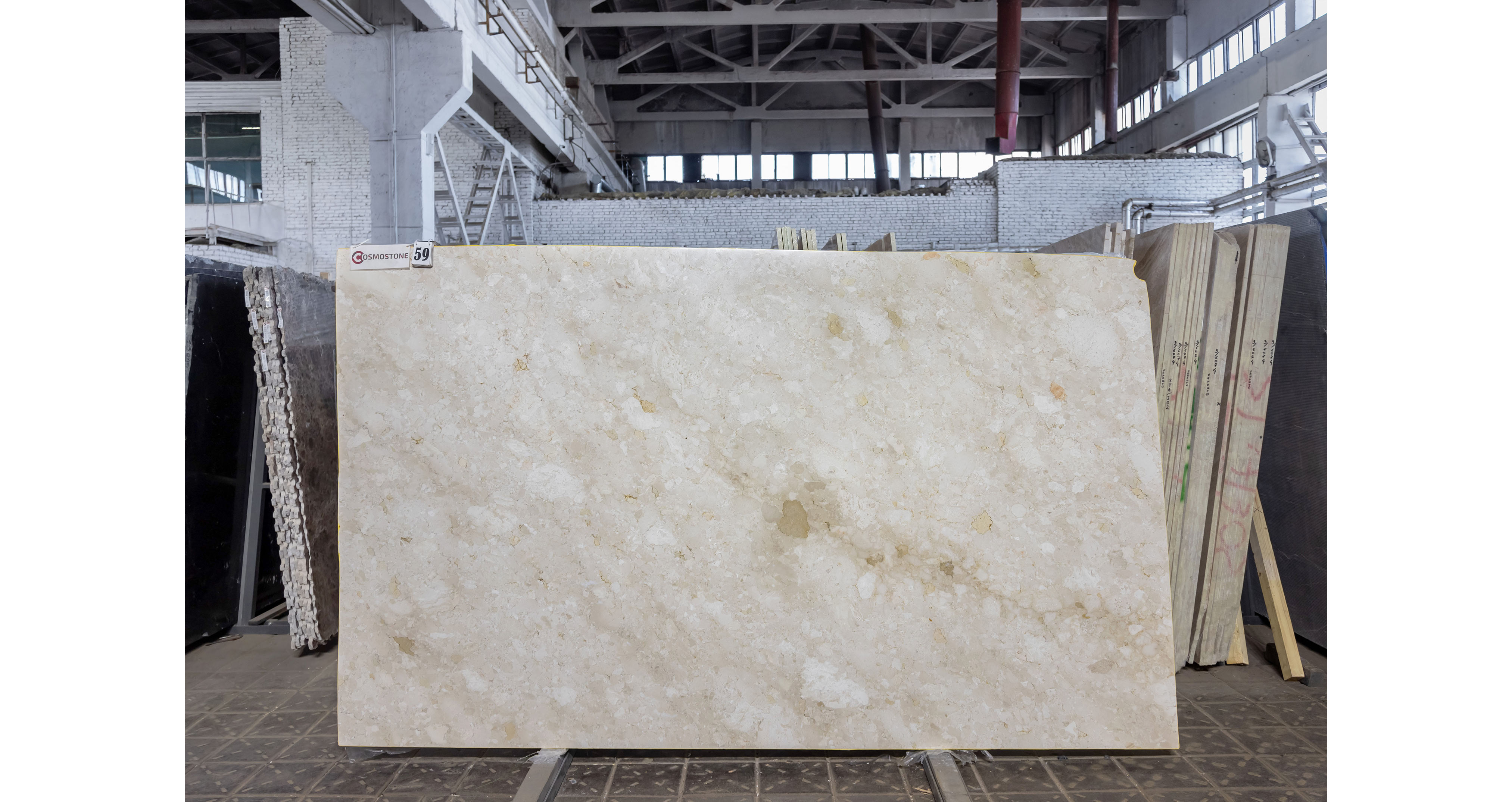 Мрамор Чеппо Беж / Ceppo Beige — слэб 20 мм, полированный · 2930 × 1750 мм · партия Б · № 059