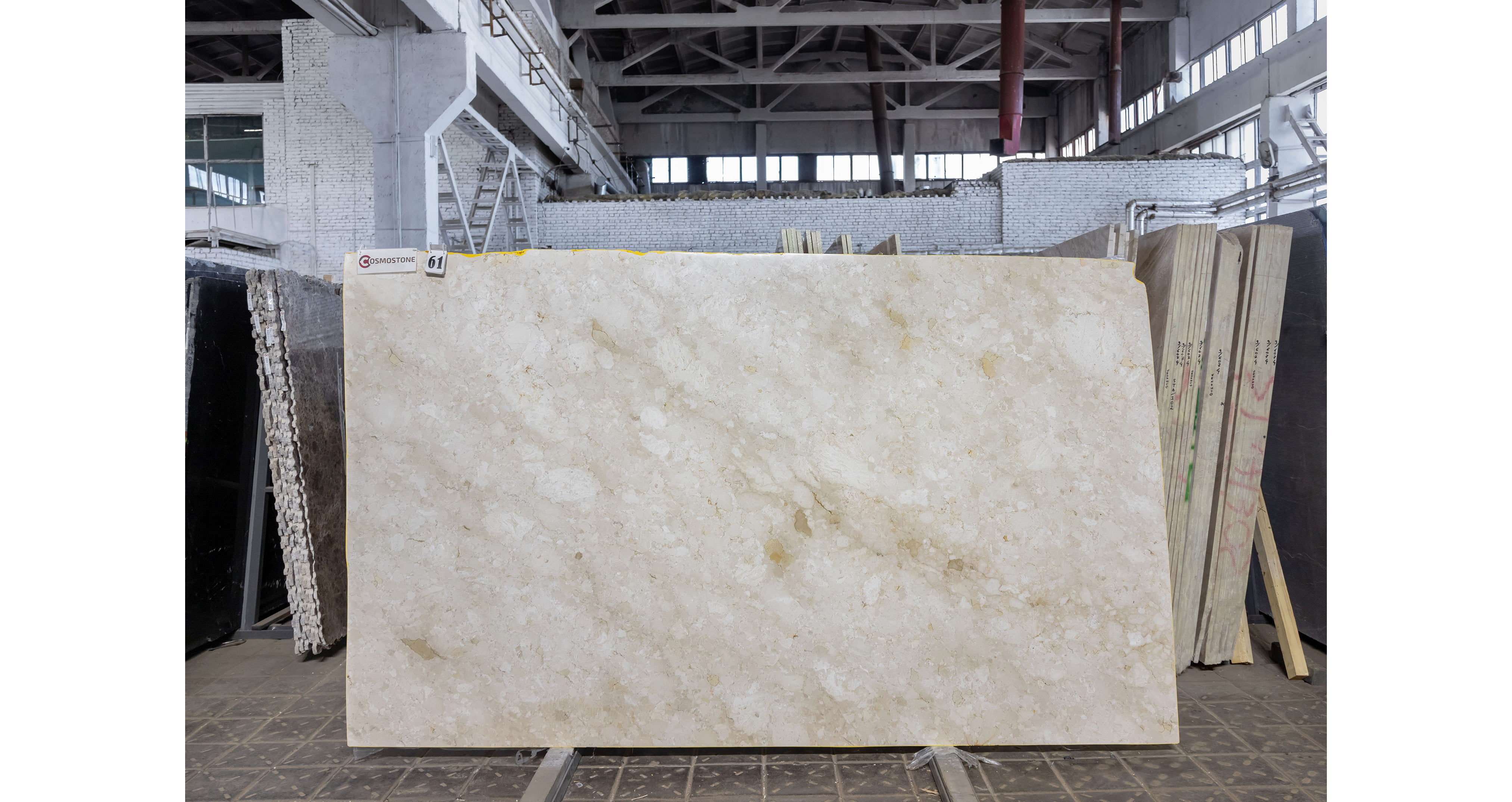 Мрамор Чеппо Беж / Ceppo Beige — слэб 20 мм, полированный · 2920 × 1750 мм · партия Б · № 061