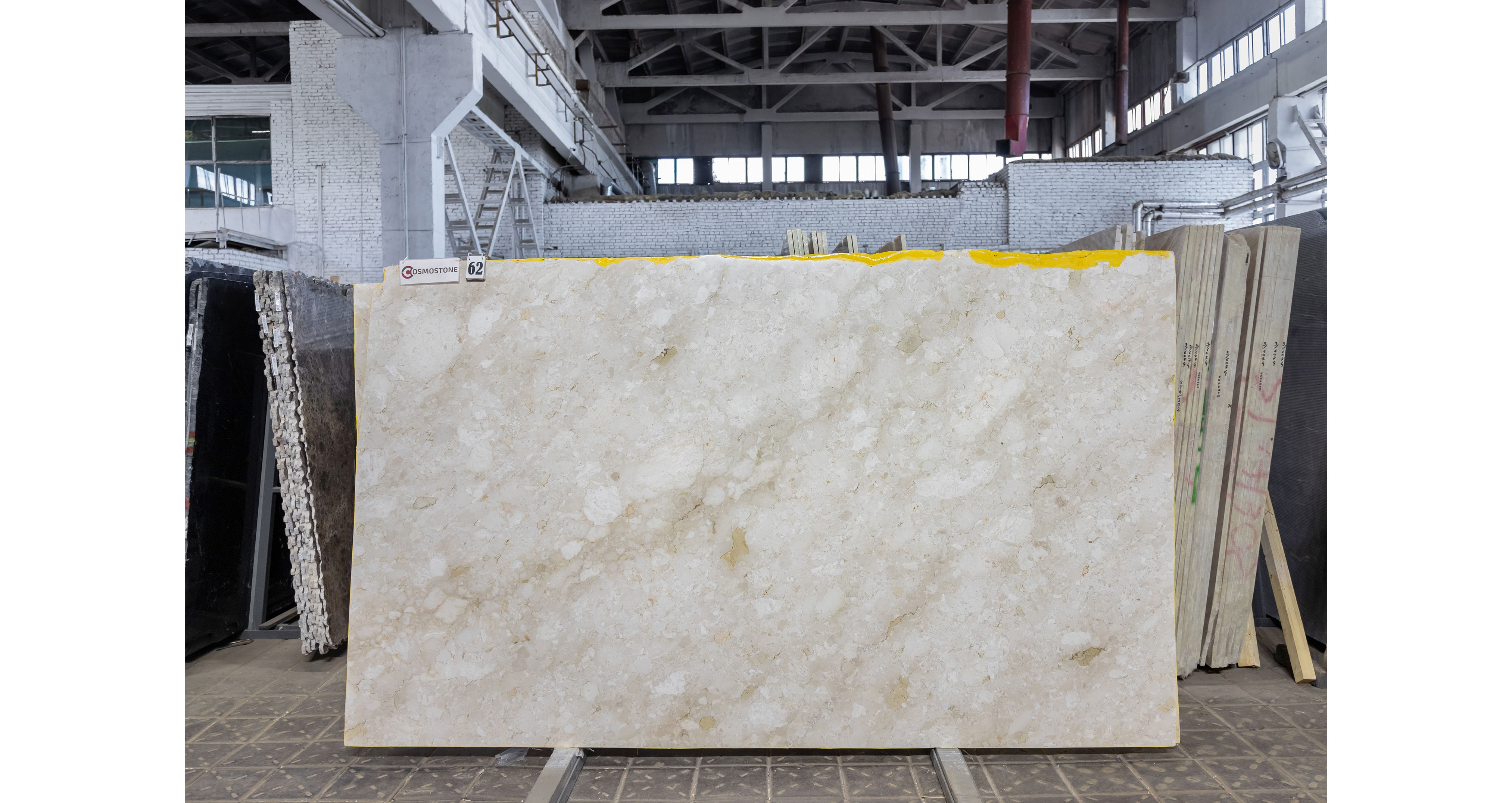 Мрамор Чеппо Беж / Ceppo Beige — слэб 20 мм, полированный · 2920 × 1750 мм · партия Б · № 062