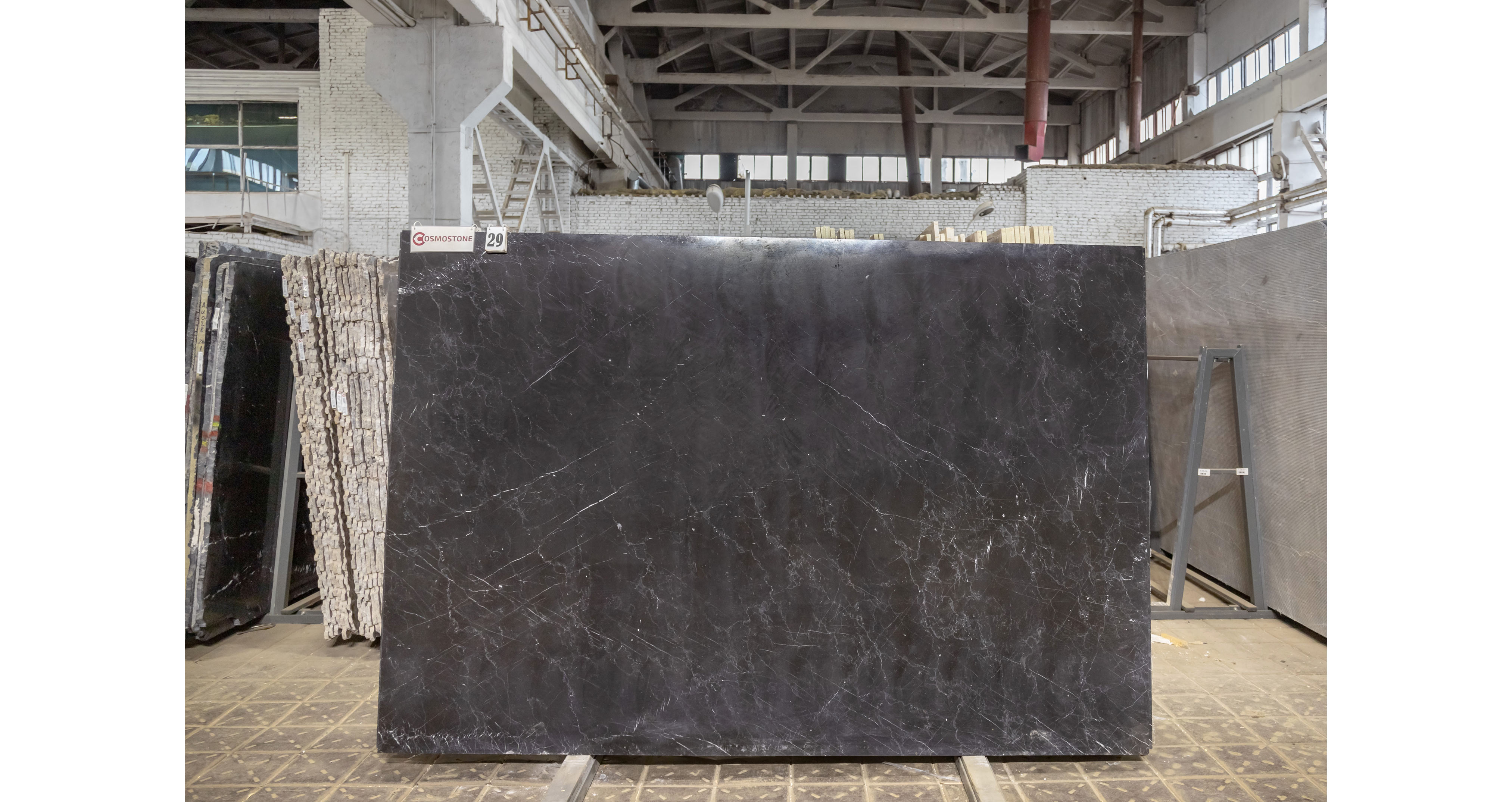 Мрамор Неро Маркина / Nero Marquina — слэб 20 мм, полированный · 2530 × 1780 мм · партия ДГ · № 029
