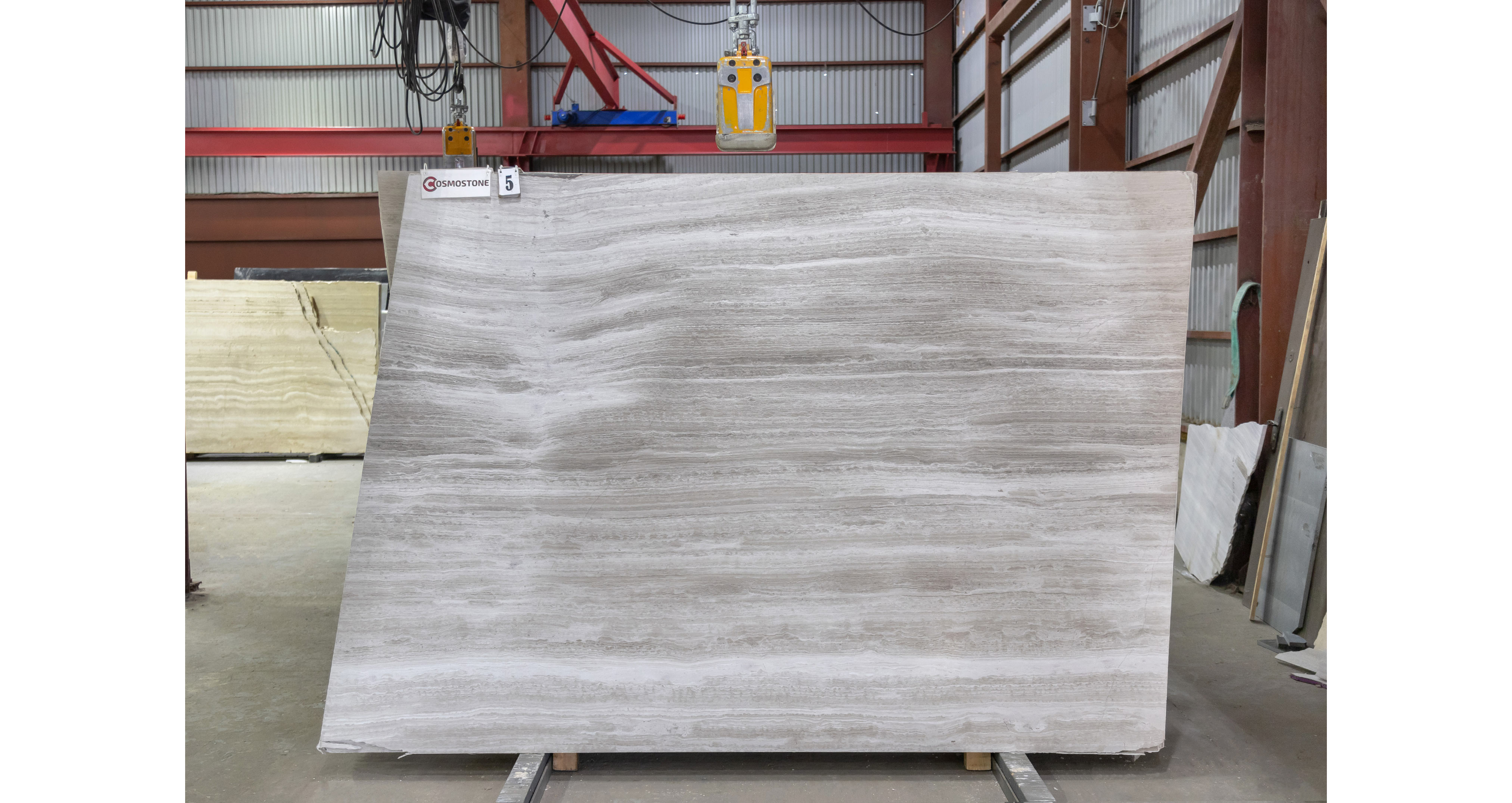 Мрамор Вайт Вуден / White Wooden — слэб 18 мм, полированный · 2460 × 1800 мм · партия Д · № 005