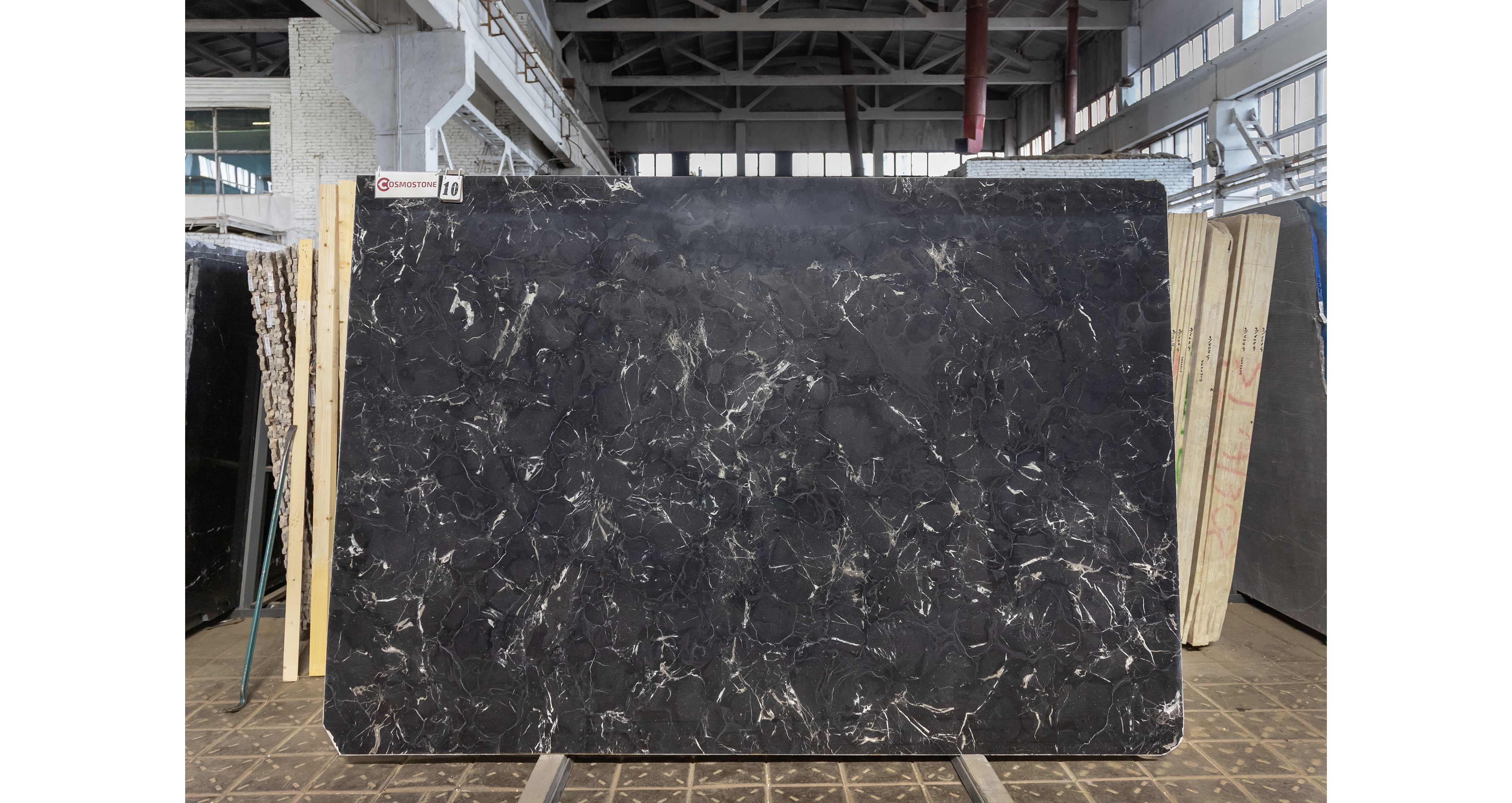 Мрамор Неро Маркина Чайна / Nero Marquina China — слэб 18 мм, полированный · 2830 × 1940 мм · партия А · № 010