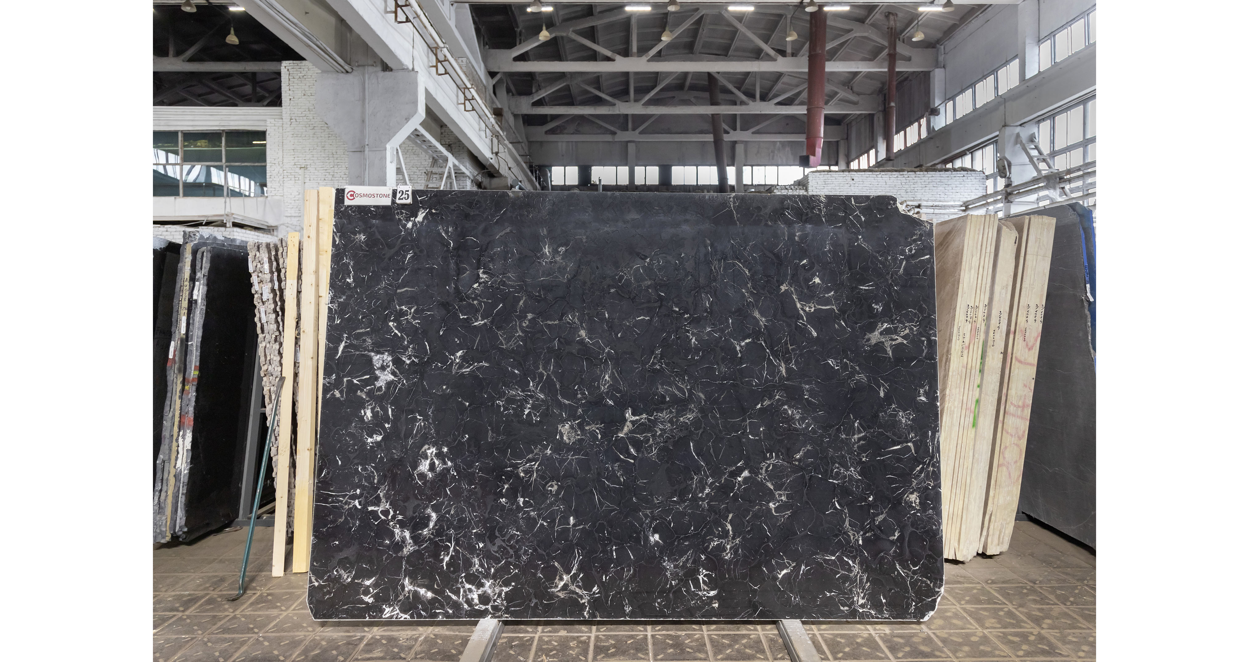 Мрамор Неро Маркина Чайна / Nero Marquina China — слэб 18 мм, полированный · 2770 × 1920 мм · партия А · № 025