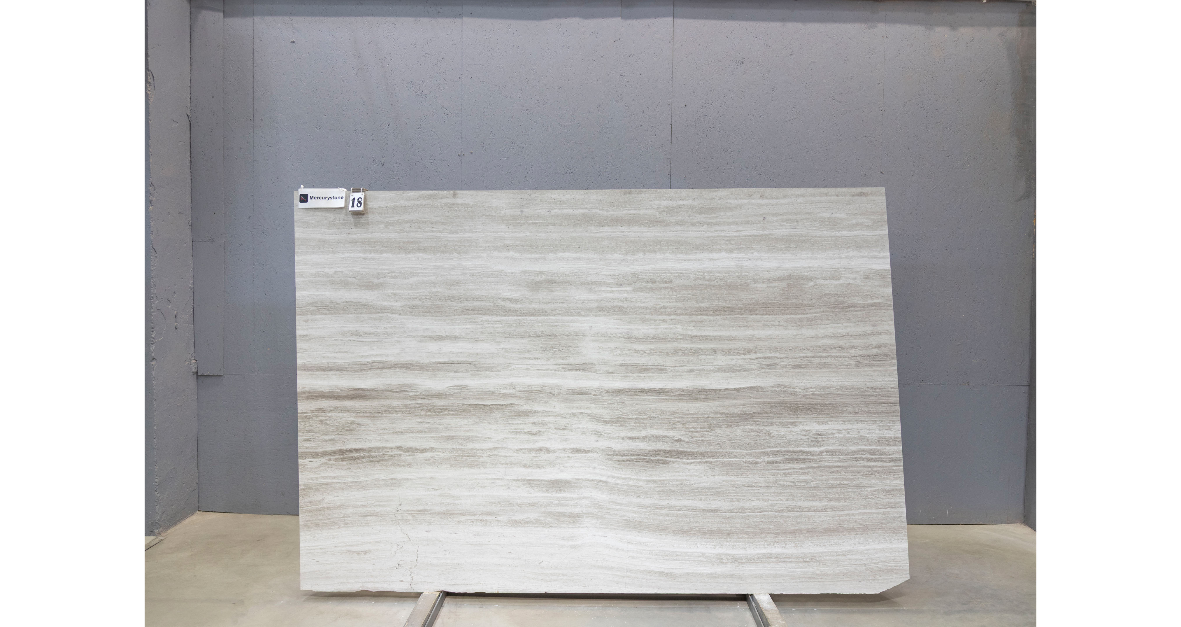 Мрамор Вайт Вуден / White Wooden — слэб 18 мм, полированный · 2700 × 1810 мм · партия Л* · № 018