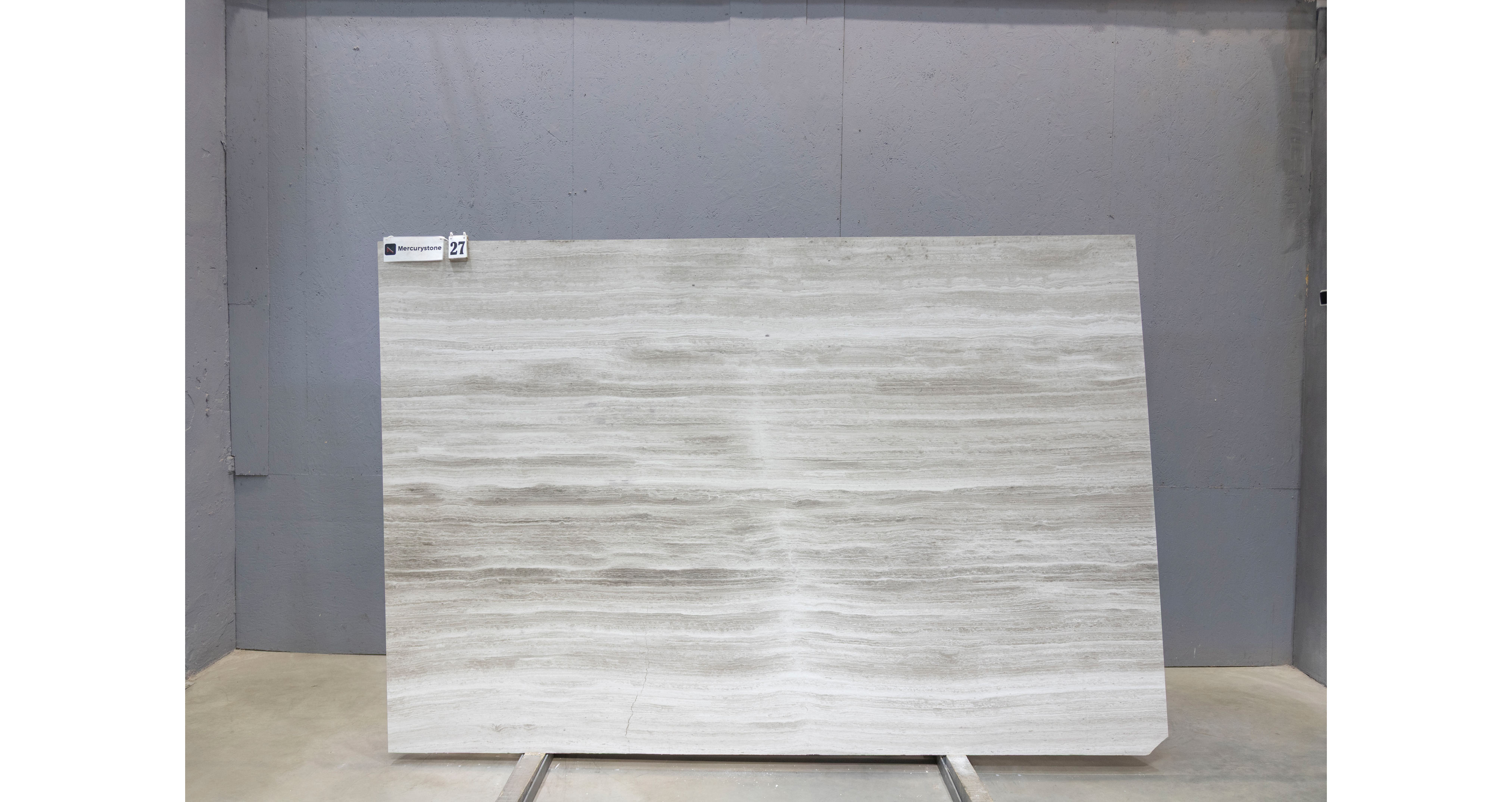 Мрамор Вайт Вуден / White Wooden — слэб 18 мм, полированный · 2700 × 1810 мм · партия Л* · № 027
