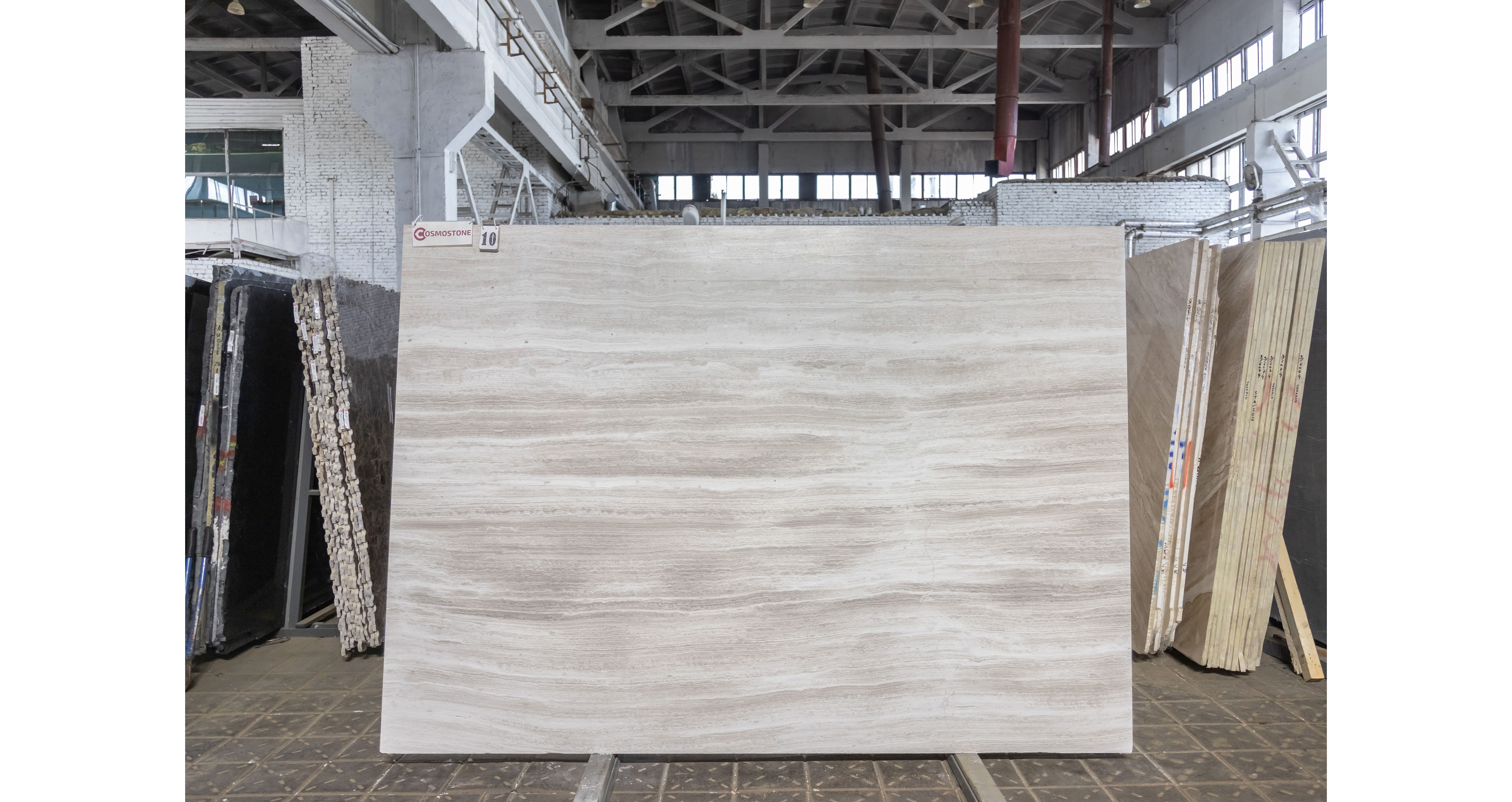 Мрамор Вайт Вуден / White Wooden — слэб 18 мм, полированный · 2630 × 1870 мм · партия И · № 010