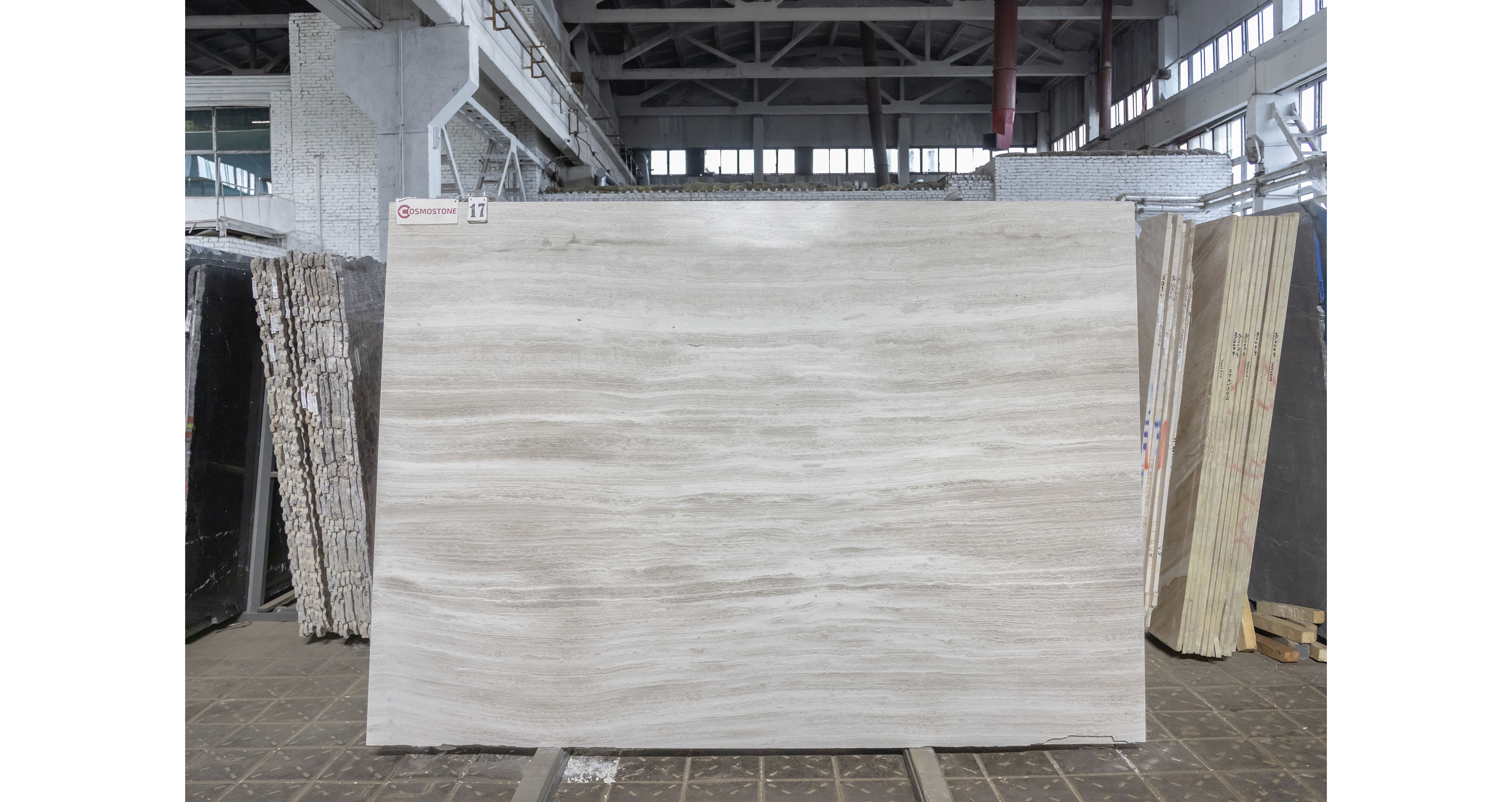 Мрамор Вайт Вуден / White Wooden — слэб 18 мм, полированный · 2630 × 1880 мм · партия И · № 017