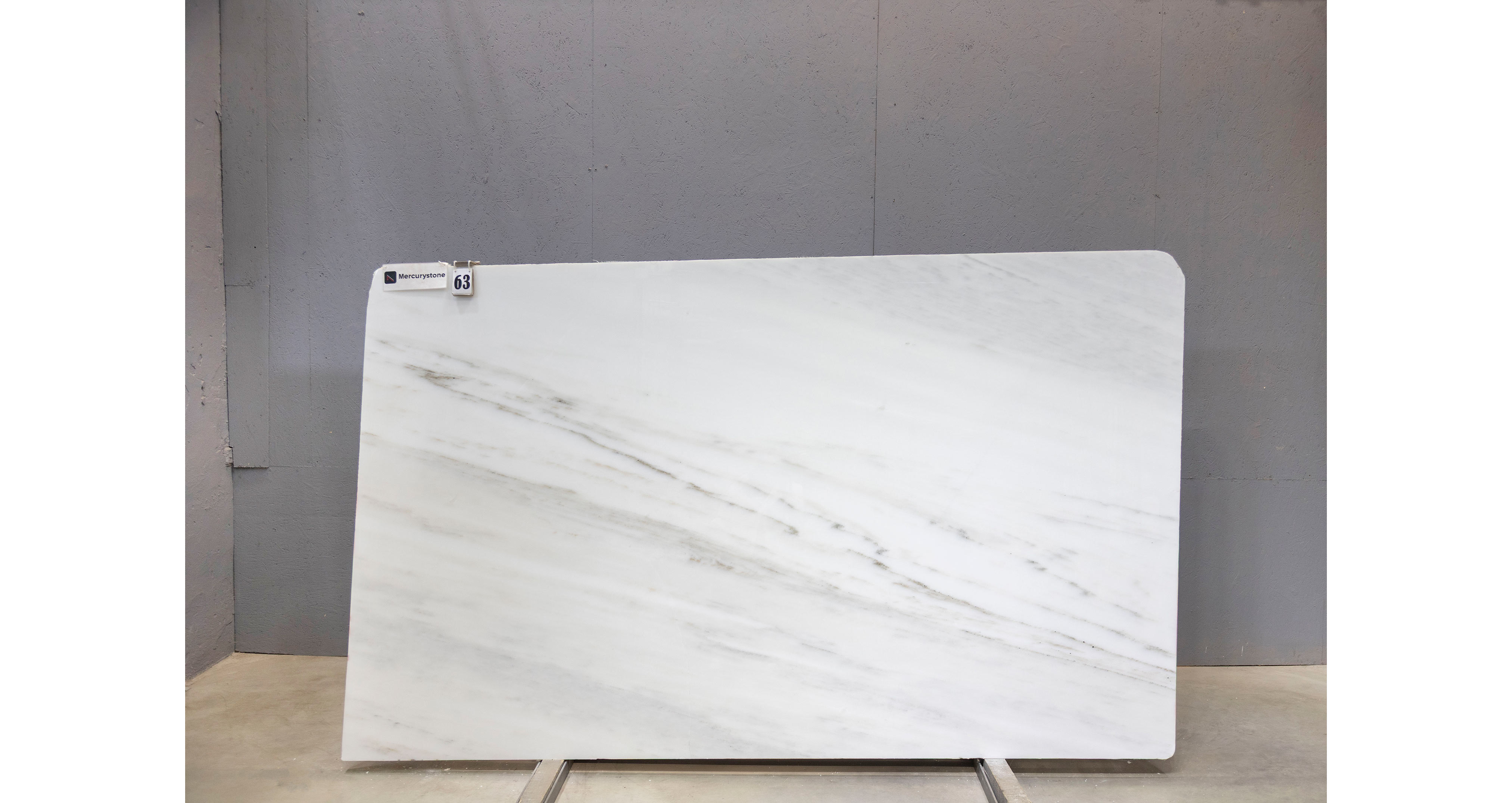 Мрамор Элегант Вайт / Elegant White — слэб 20 мм, полированный · 2780 × 1670 мм · партия Е* · № 063